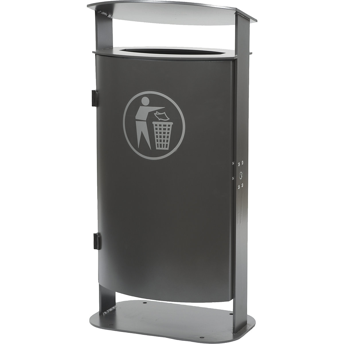 Outdoor waste collector, capacity 70 l, HxWxD 1000 x 475 x 340 mm, charcoal-0