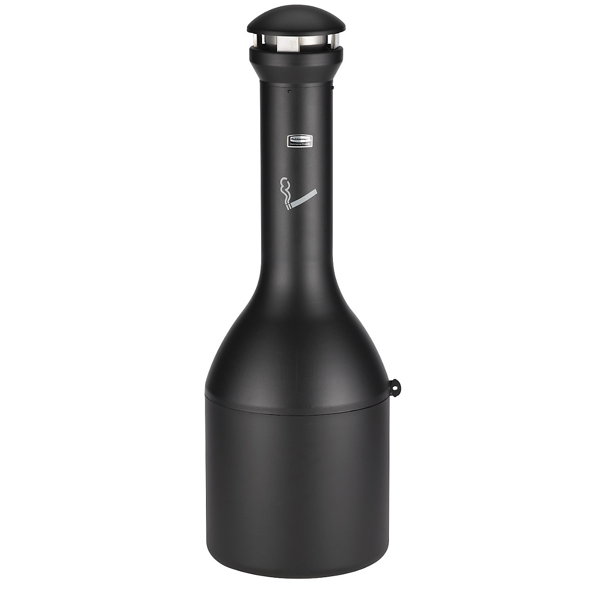 Pedestal ashtray made of zinc plated steel – Rubbermaid, capacity 15.5 l, Ø 330 mm, black-0