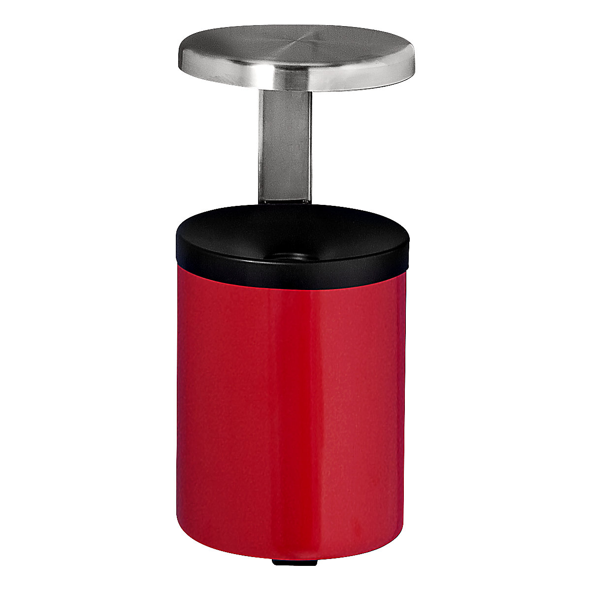 Safety wall ashtray with hood, 5.5 l, height 390 mm, red, sheet steel-0