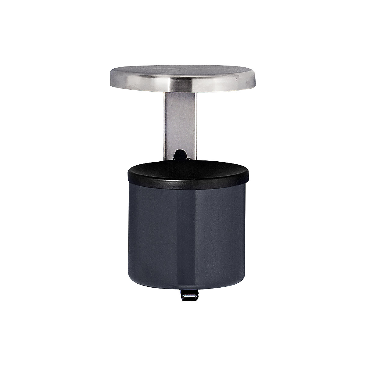 Safety wall ashtray with hood, round, 2.25 l, height 285 mm, graphite, sheet steel-0