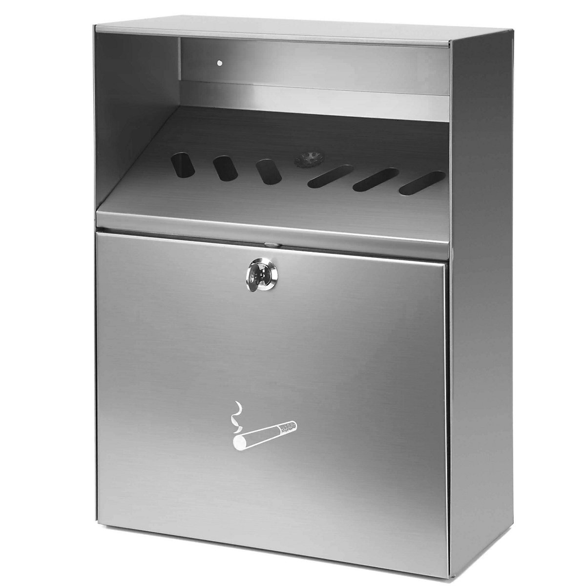 Stainless steel wall ashtray with hood