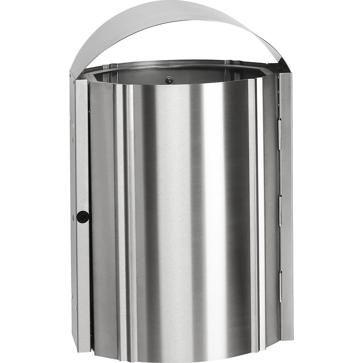 Stainless steel waste collector, outdoor areas – VAR, capacity 50 l, HxWxD 970 x 480 x 350 mm, wall mounting-0