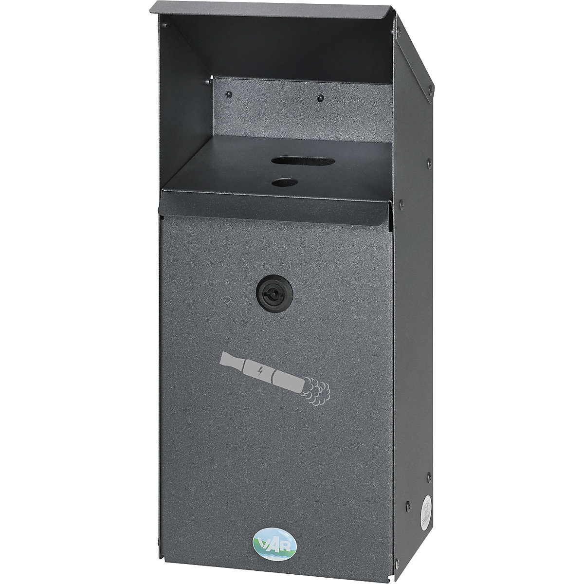 Wall ashtray for e-cigarettes – VAR, capacity 3.7 l, iron glimmer-0