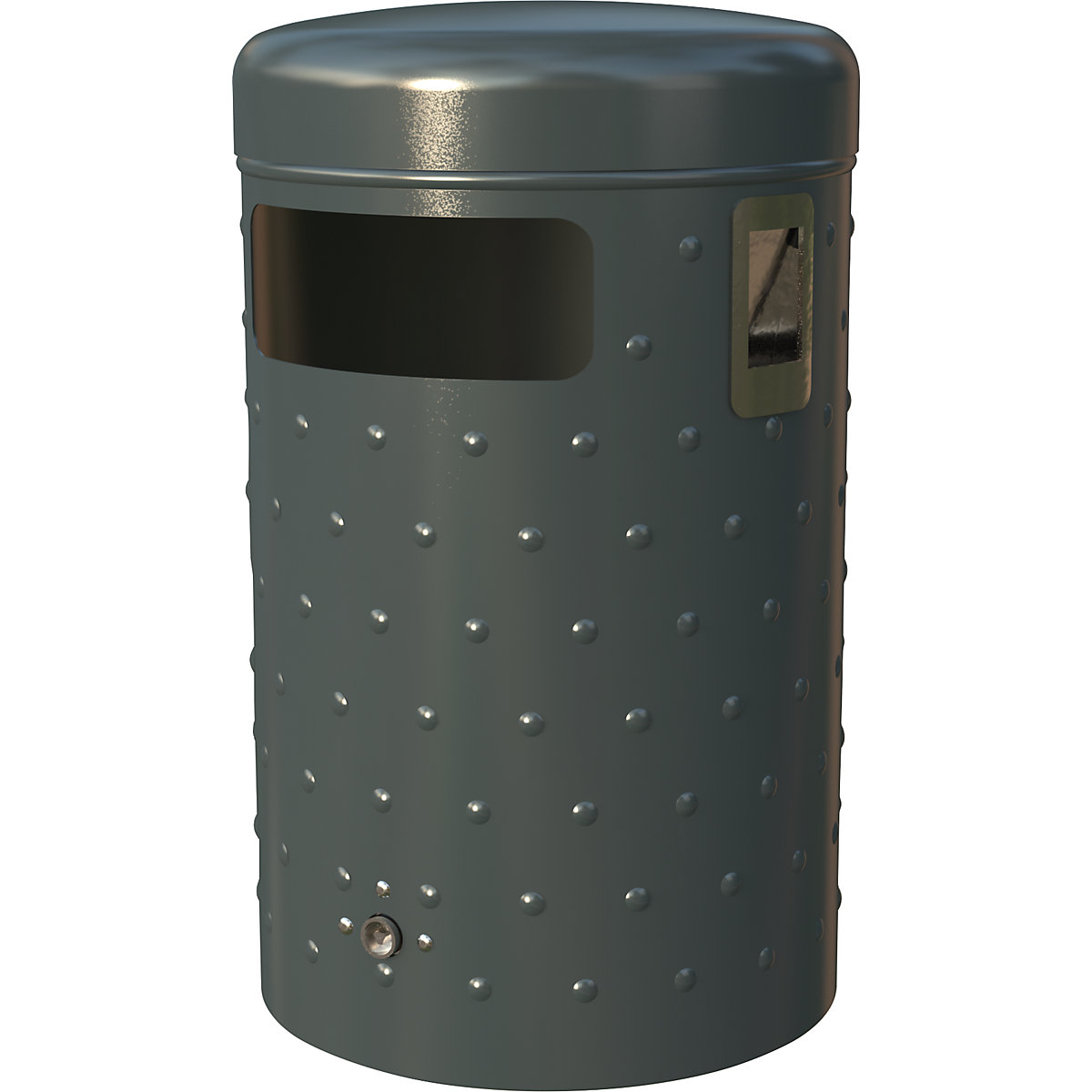 Waste collector with ashtray, capacity 50 l, HxØ 555 x 330 mm, charcoal-0