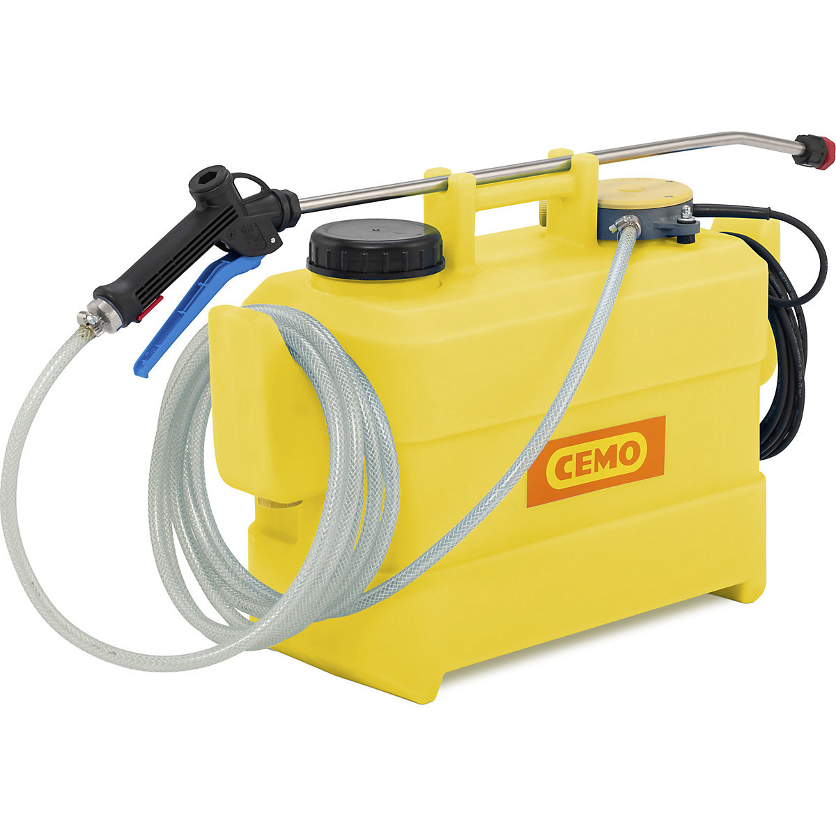 Electric sprayer with container for disinfectant solutions - CEMO