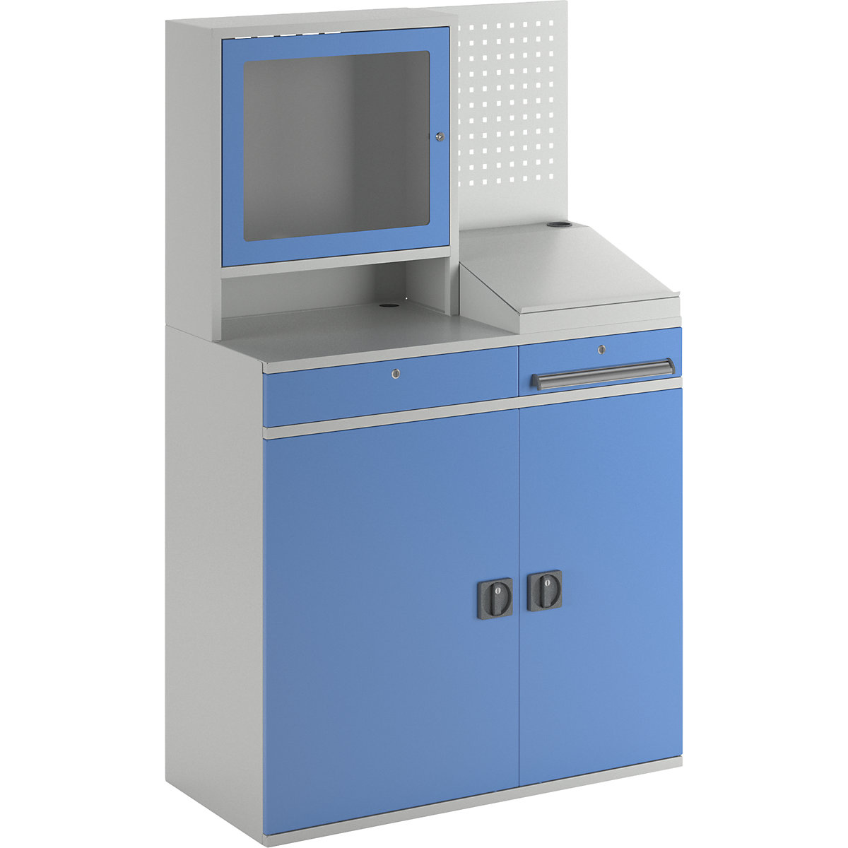 Komputerowa stacja robocza, blacha stalowa – eurokraft pro (Zdjęcie produktu 4)-3