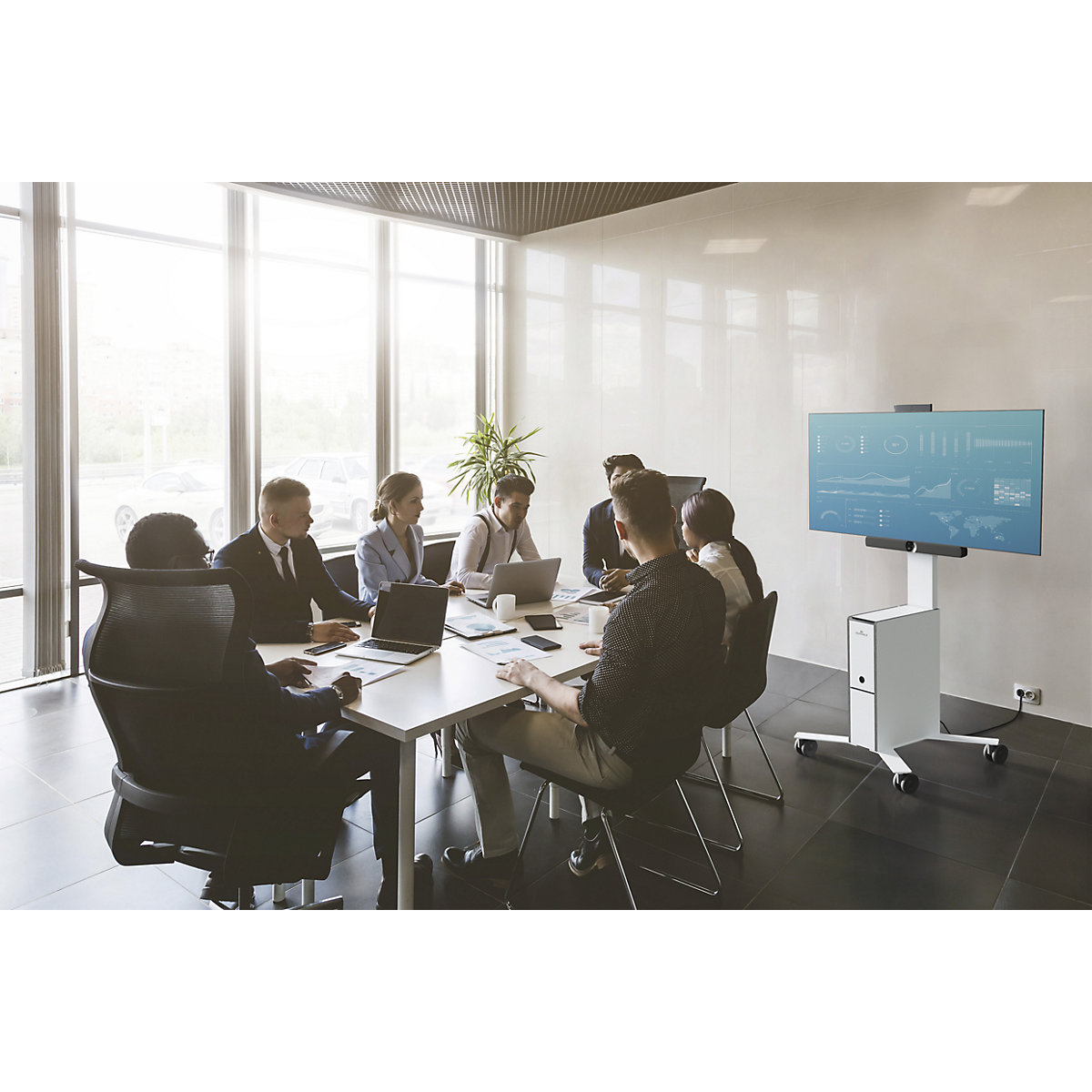 Mobilny wózek na TV COWORKSTATION® – DURABLE (Zdjęcie produktu 20)-19