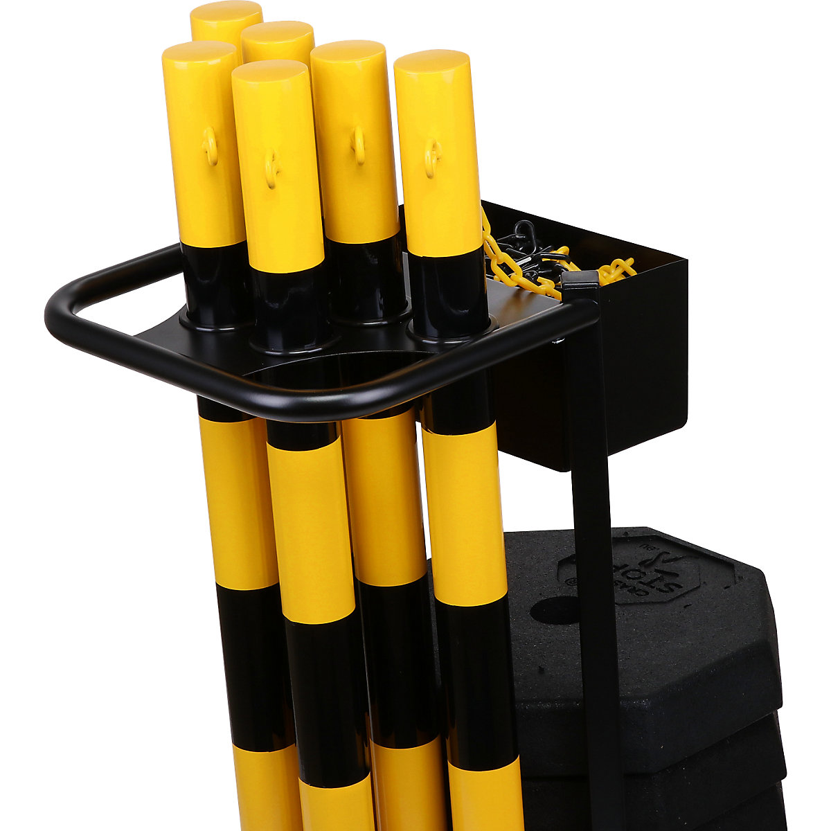 Zestaw stojaków łańcuchowych z wózkiem transportowym – CrashStop (Zdjęcie produktu 12)-11