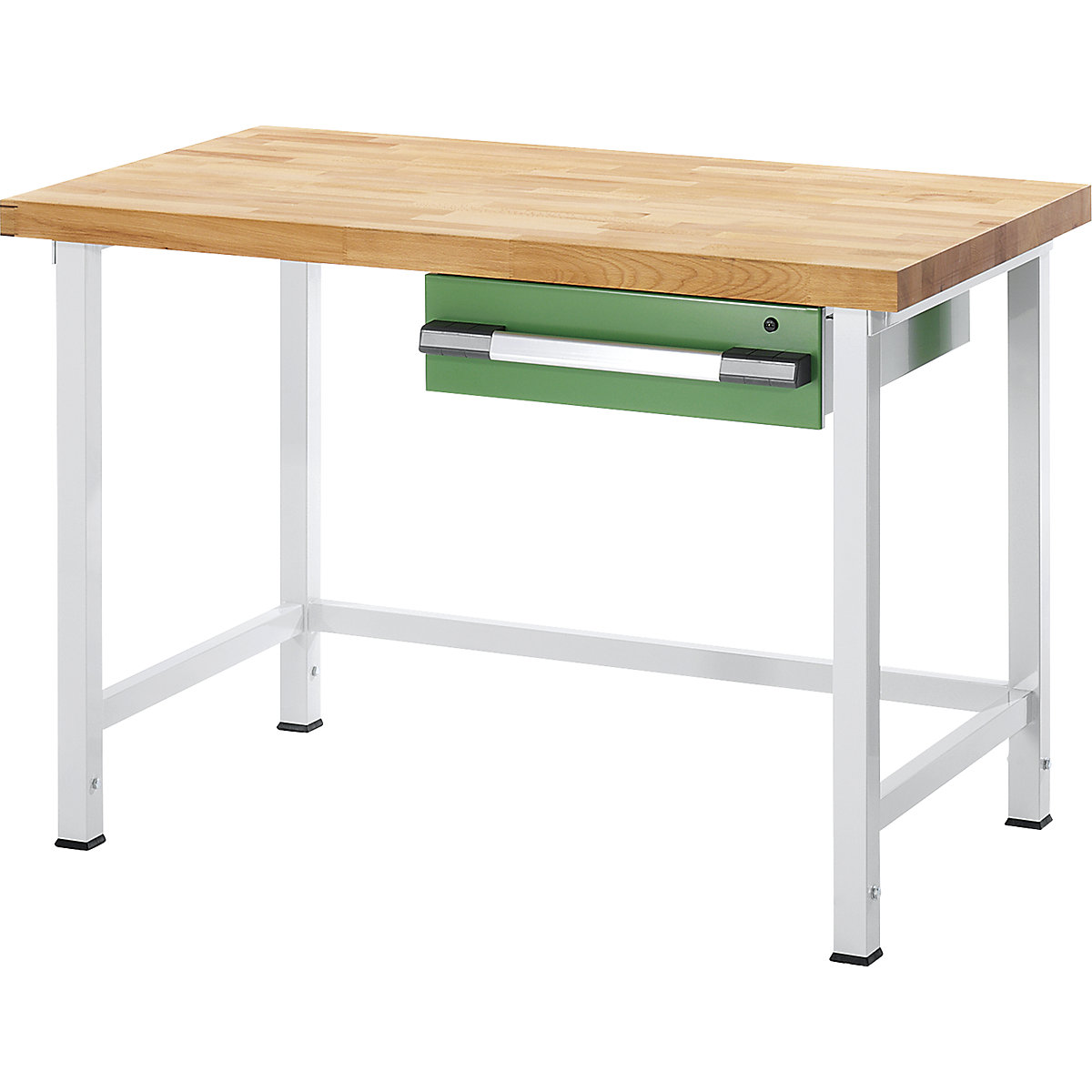 Stół warsztatowy z regulacją wysokości, konstrukcja ramowa – eurokraft pro, 1 szuflada, szer. 750 mm, antracytowy / niebieski-1