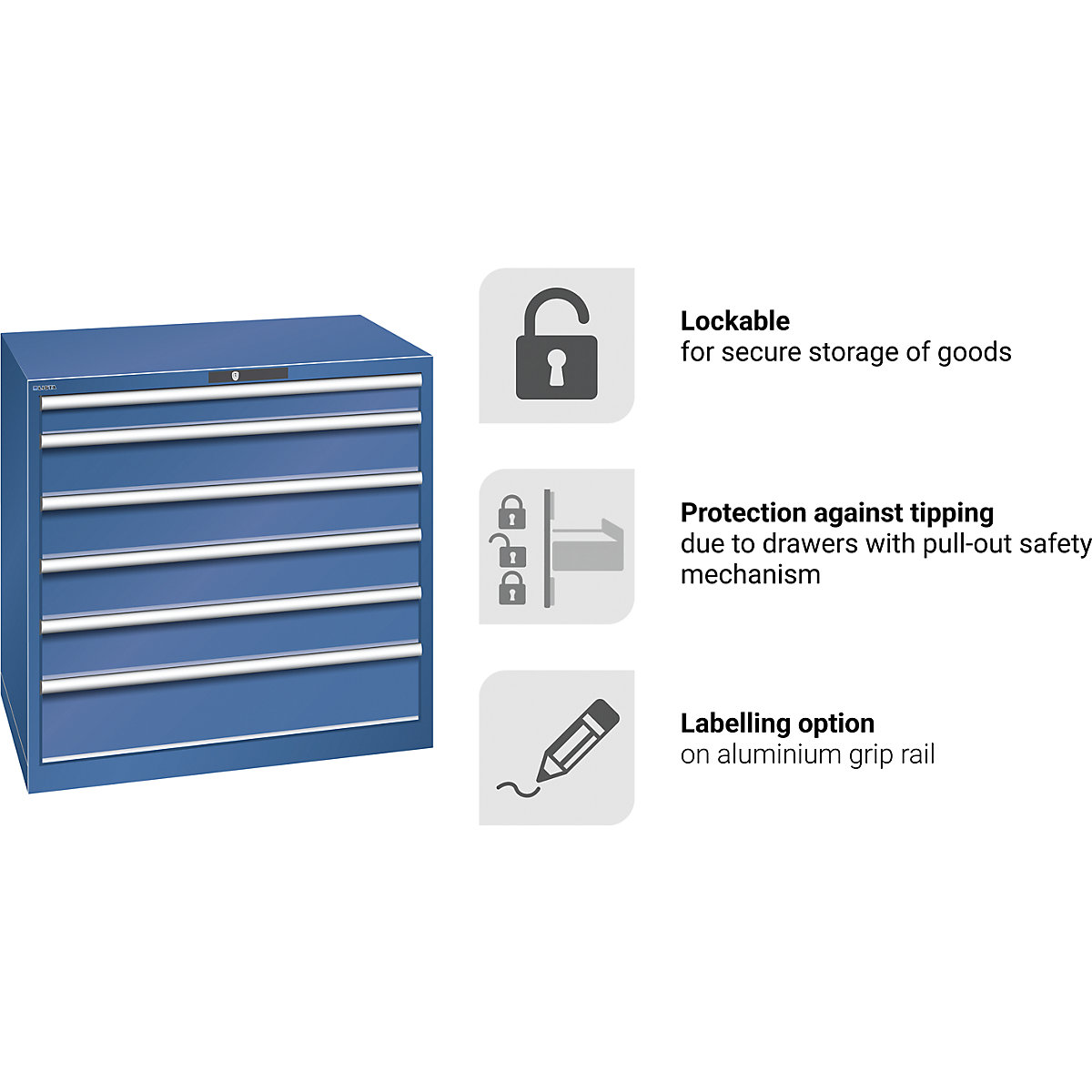 Szafa z szufladami, blacha stalowa – LISTA (Zdjęcie produktu 18)-17