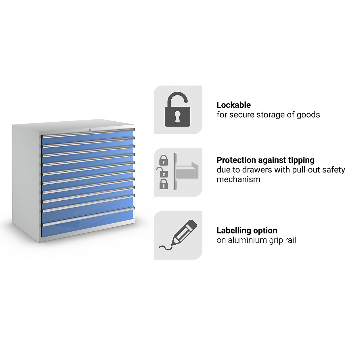 Szafa z szufladami – eurokraft pro (Zdjęcie produktu 11)-10
