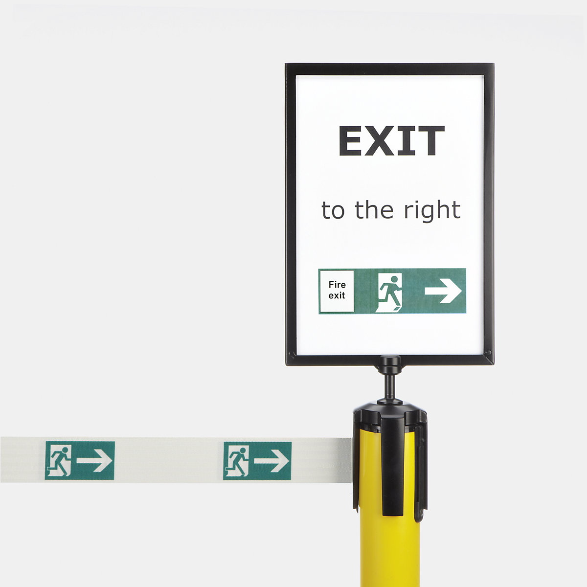 Uchwyt na szyld do słupków z pasem