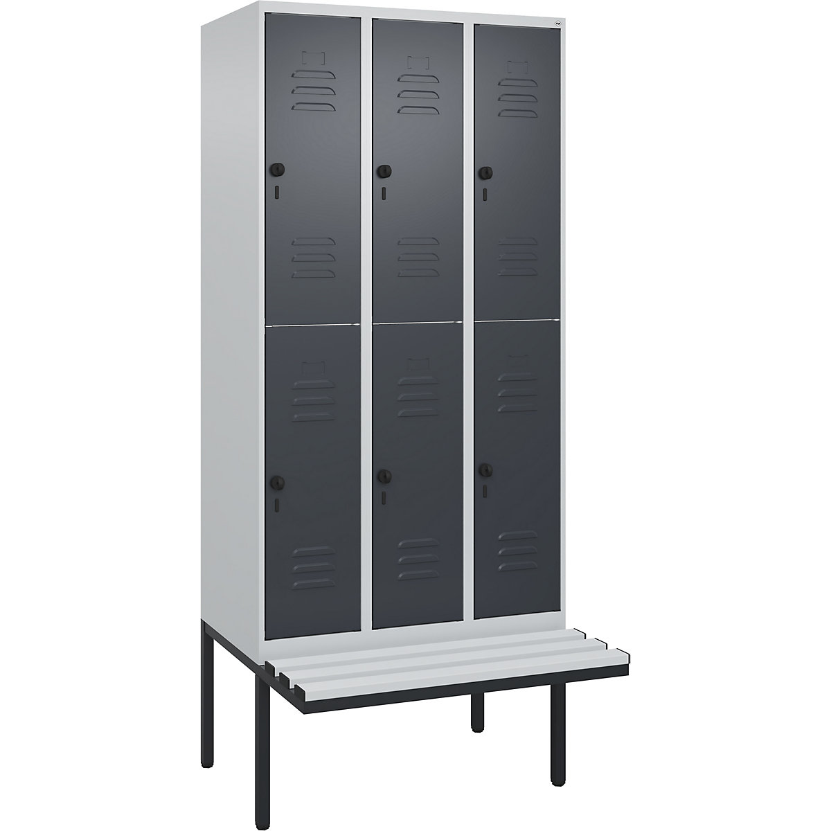 Dwupoziomowa szafka Classic PLUS na ławeczce – C+P (Zdjęcie produktu 4)-3