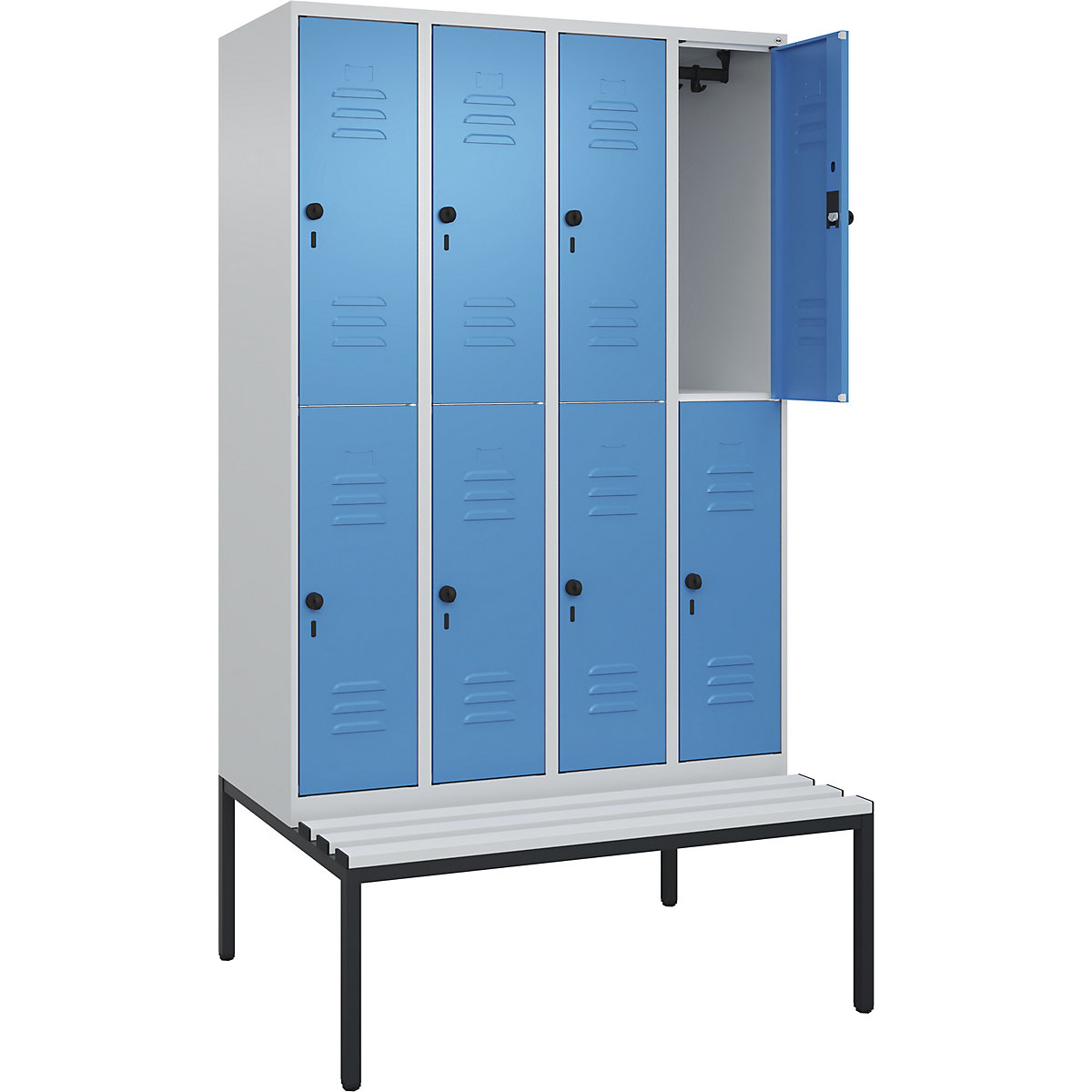 Dwupoziomowa szafka Classic PLUS na ławeczce – C+P (Zdjęcie produktu 4)-3