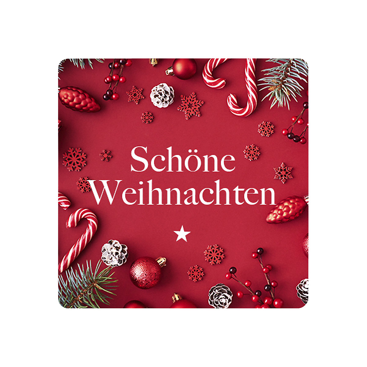 Étiquettes pour cadeaux – ratioform, Schöne Weihnachten, rouge, lot de 500, L x l 35 x 35 mm-0