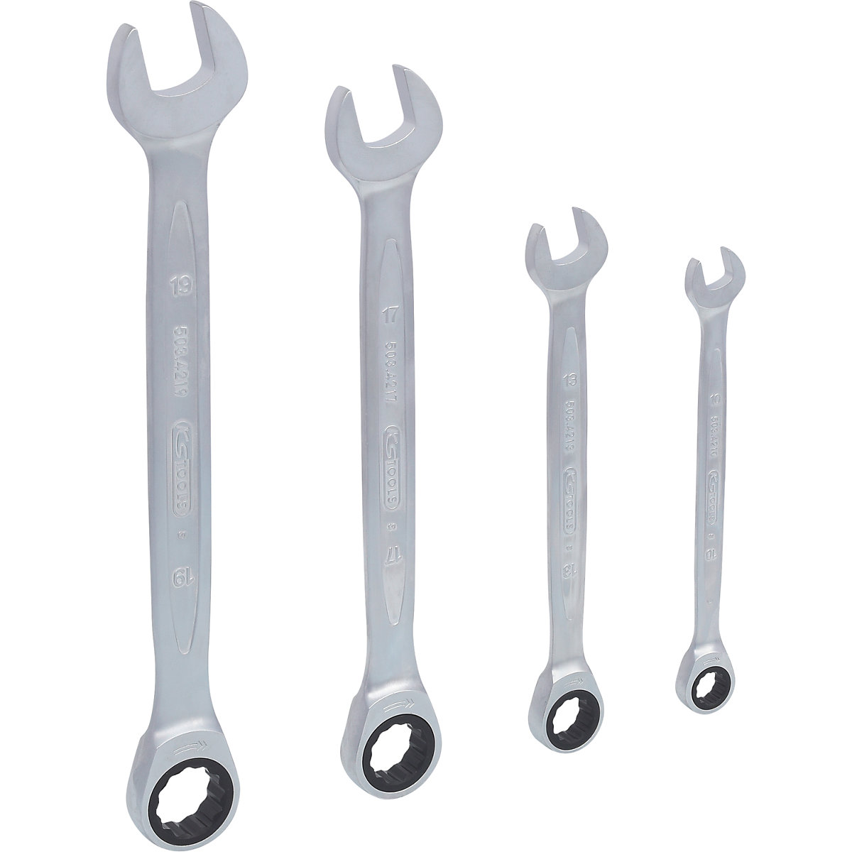 Conjunto de chaves de boca/luneta com roquete GEARplus - KS Tools