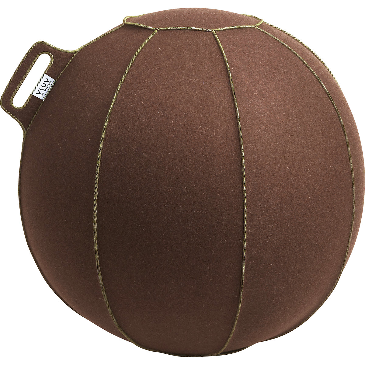 Bola suíça VELT – VLUV, em feltro de lã merino, 700 – 750 mm, castanho mesclado/verde-0