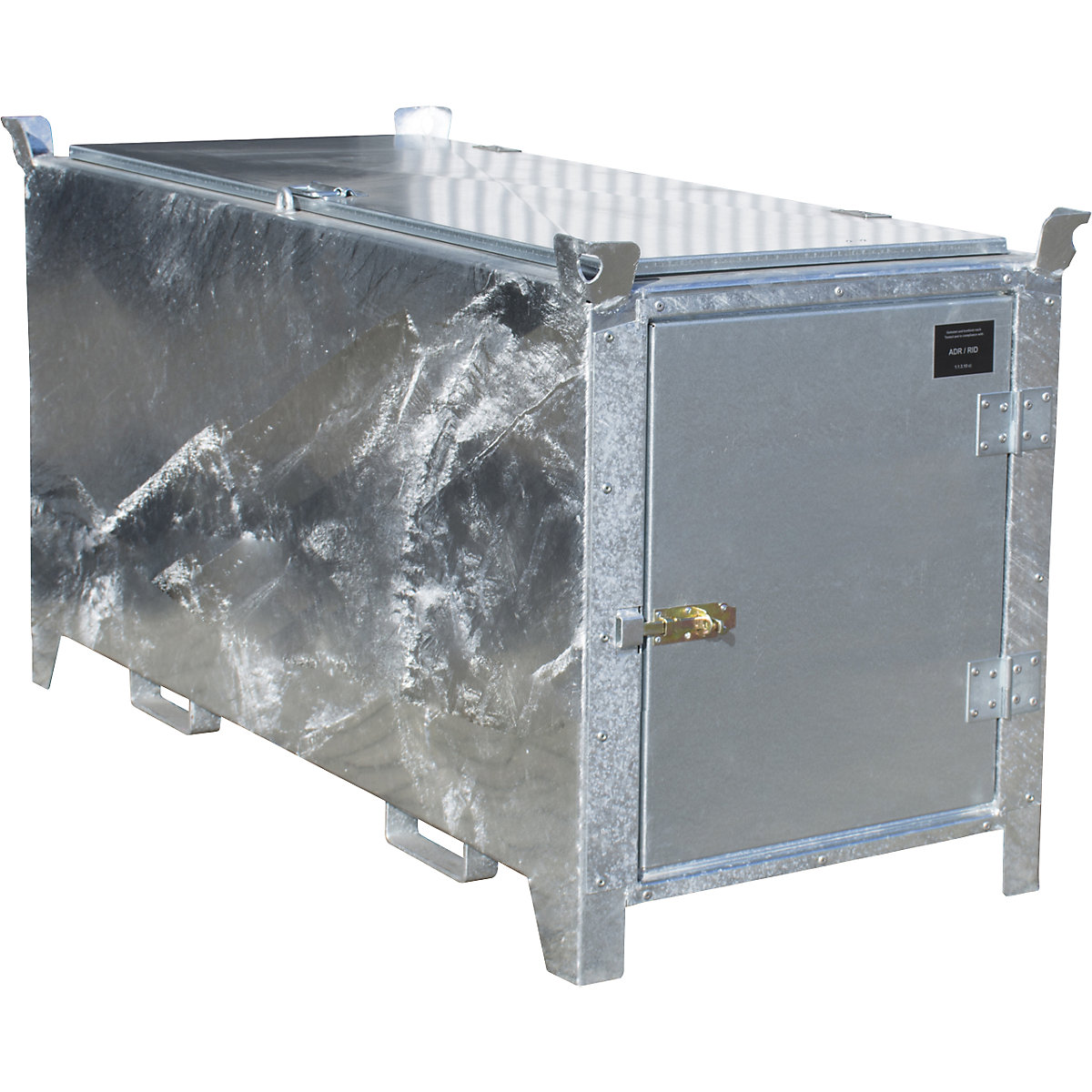 EUROKRAFTpro Leuchtstoffröhren-Box, feuerverzinkt, Inhalt 1140 l, 1100 Stk Ø 25 mm / 500 Stk Ø 37 mm, LxBxH 2100 x 770 x 975 mm, ab 3 Stk