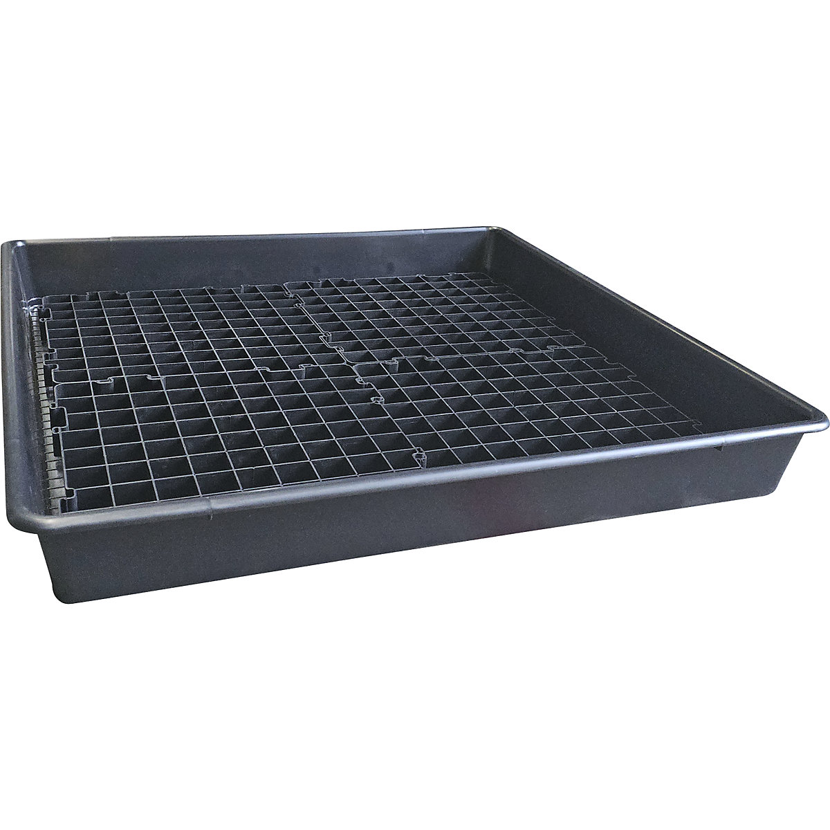 PE-Kleingebinde-Universalwanne eurokraft basic, ohne Zulassung, Volumen 100 l, mit PE-Rost-0