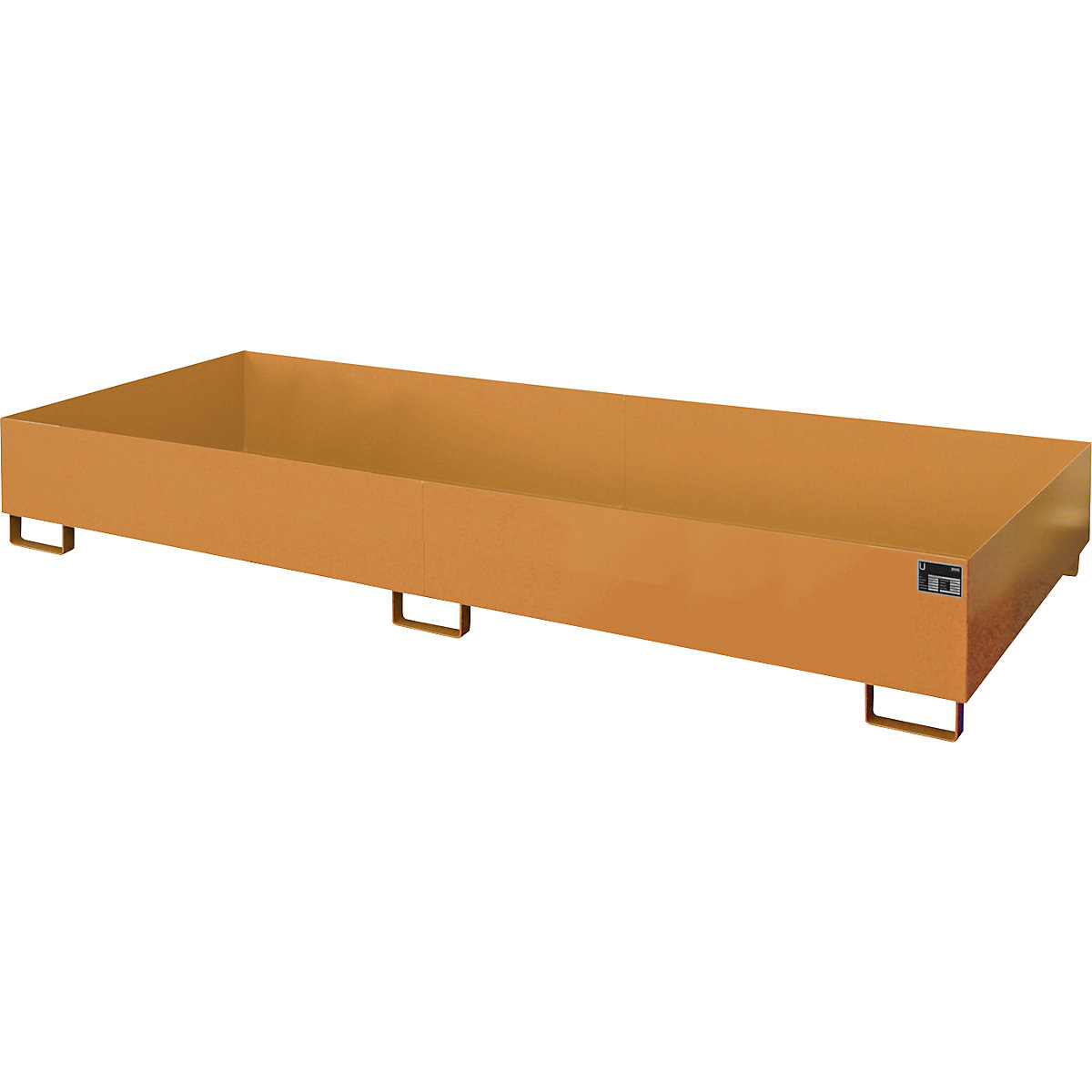 Regal-Bodenwanne eurokraft pro, 540 l Auffangvolumen, LxBxH 3250 x 1300 x 265 mm, ohne Gitterrost, gelborange-0
