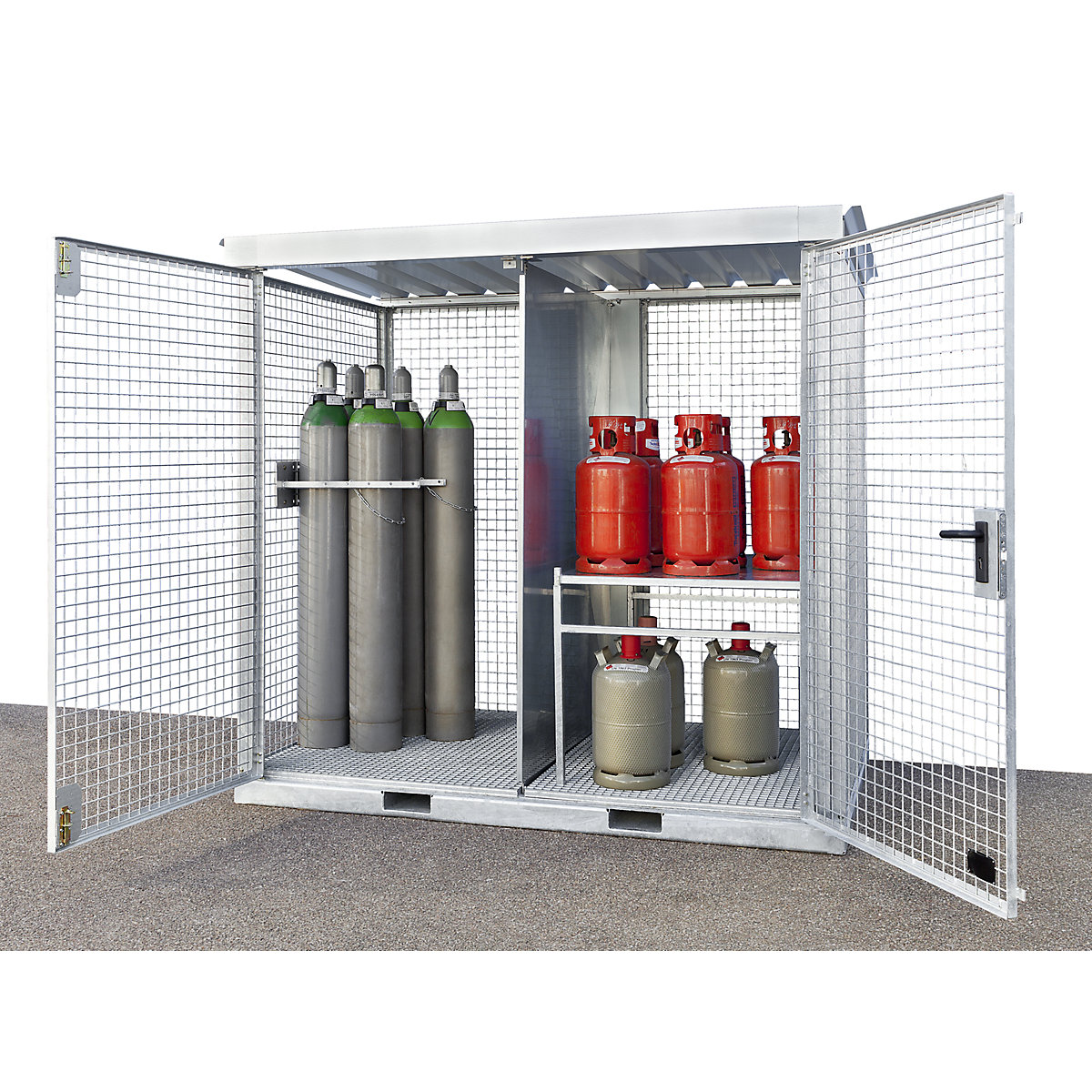Montierte Gasflaschen-Gittercontainer eurokraft pro (Produktabbildung 3)-2