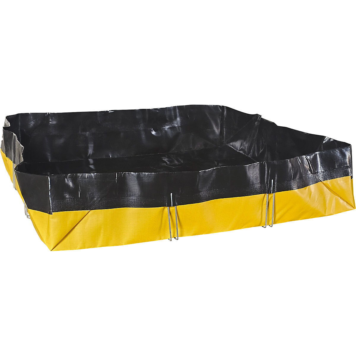 Cuba coletora, dobrável – eurokraft basic, PE, preto/amarelo, volume coletável 680 l-0