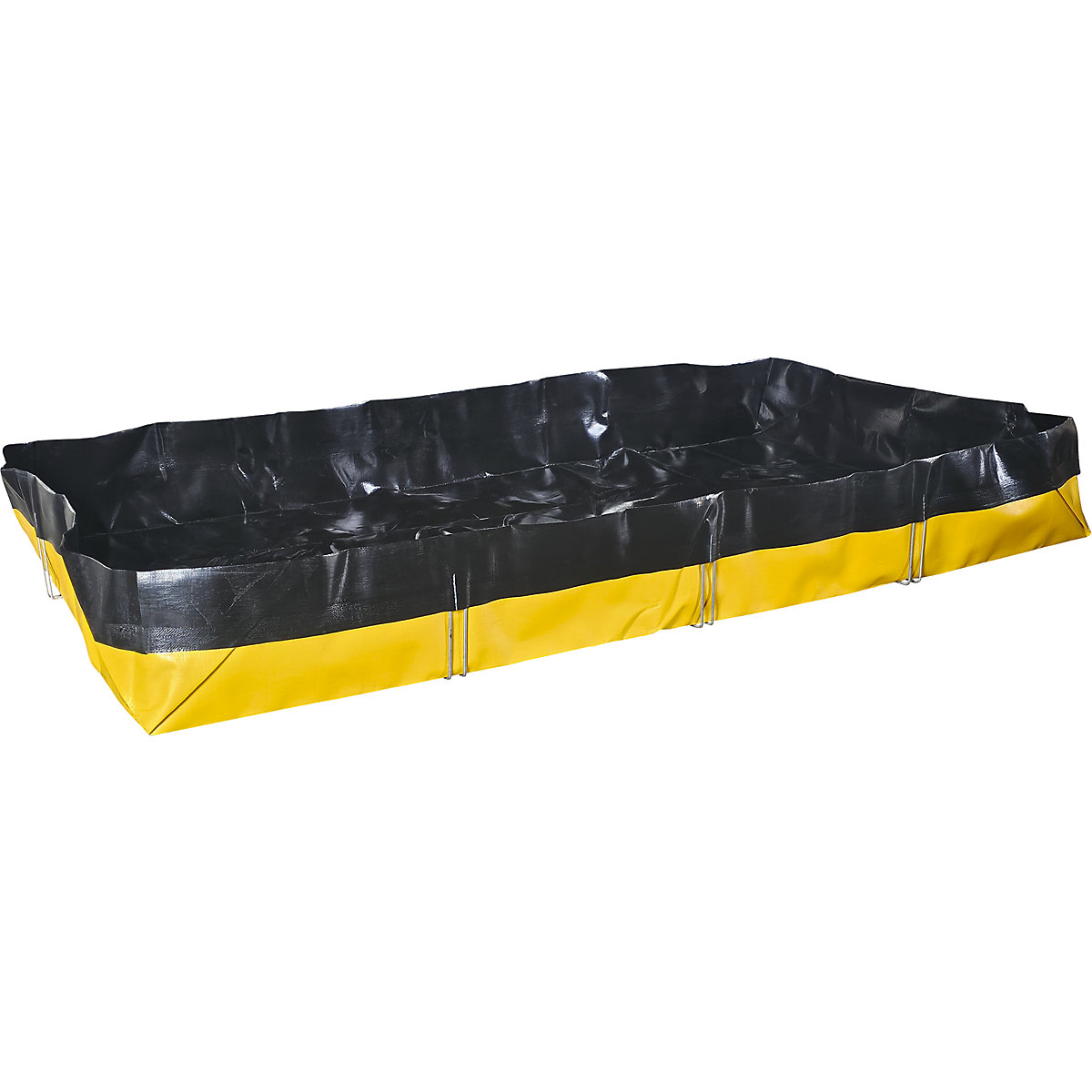 Cuba coletora, dobrável – eurokraft basic, PE, preto/amarelo, volume coletável 1100 l-0