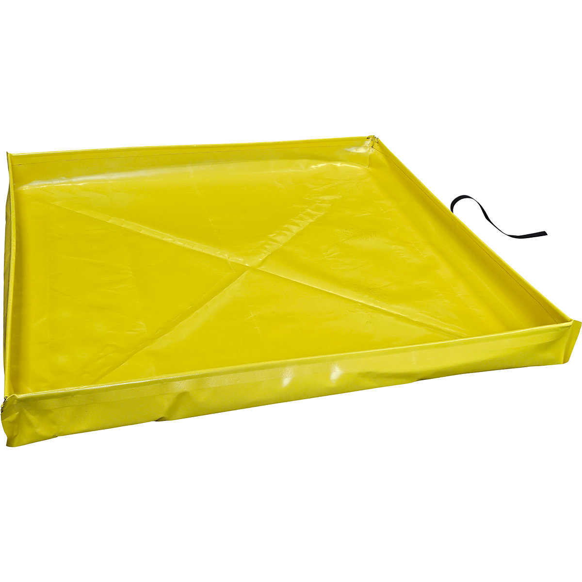 Vasca pieghevole per taniche – eurokraft basic, in PVC, colore giallo, capacità di raccolta 172 l-0