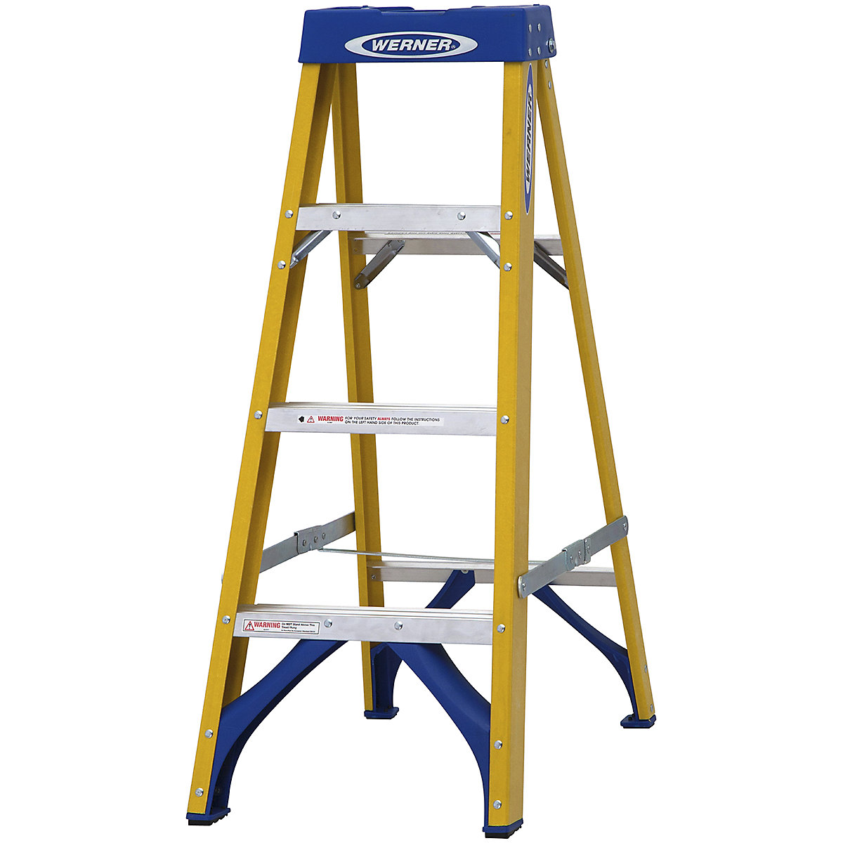 Werner Fibreglass Platform Step Ladder, Werner Fibreglass Platform Step Ladder, Werner Fibreglass Platform Step Ladder | 4 Tread | Platform Height 0.9m | Open Height 1.5m-0