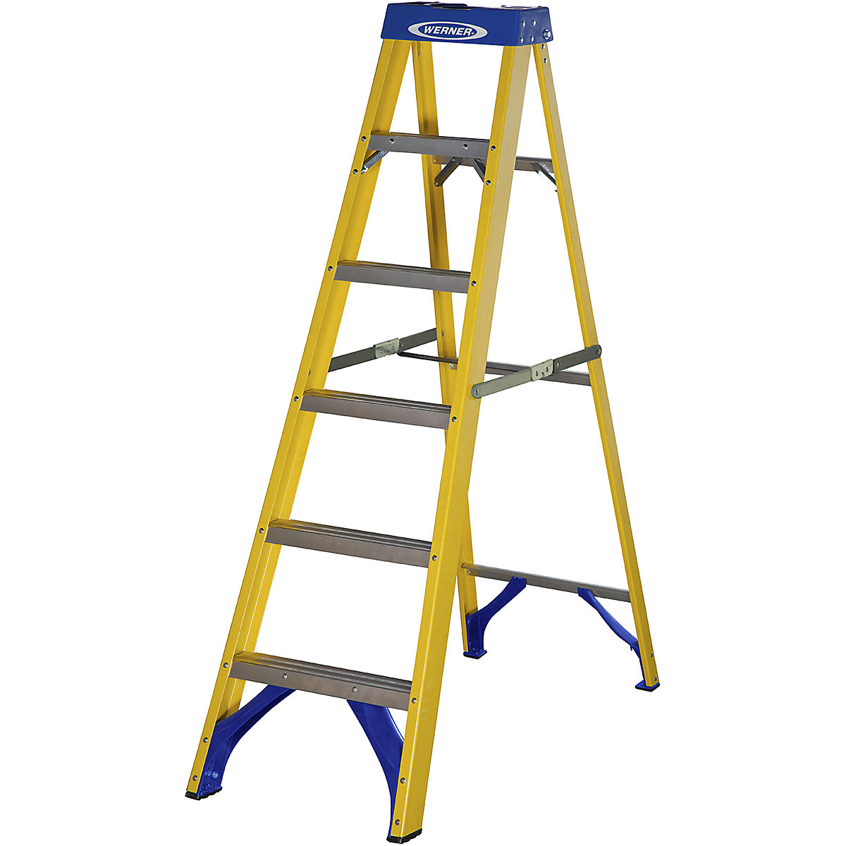 Werner Fibreglass Step Ladder, Werner Fibreglass Step Ladder, Werner Fibreglass Step Ladder | 6 Tread | Open Height 1.6m | Closed Height 1.8m-2