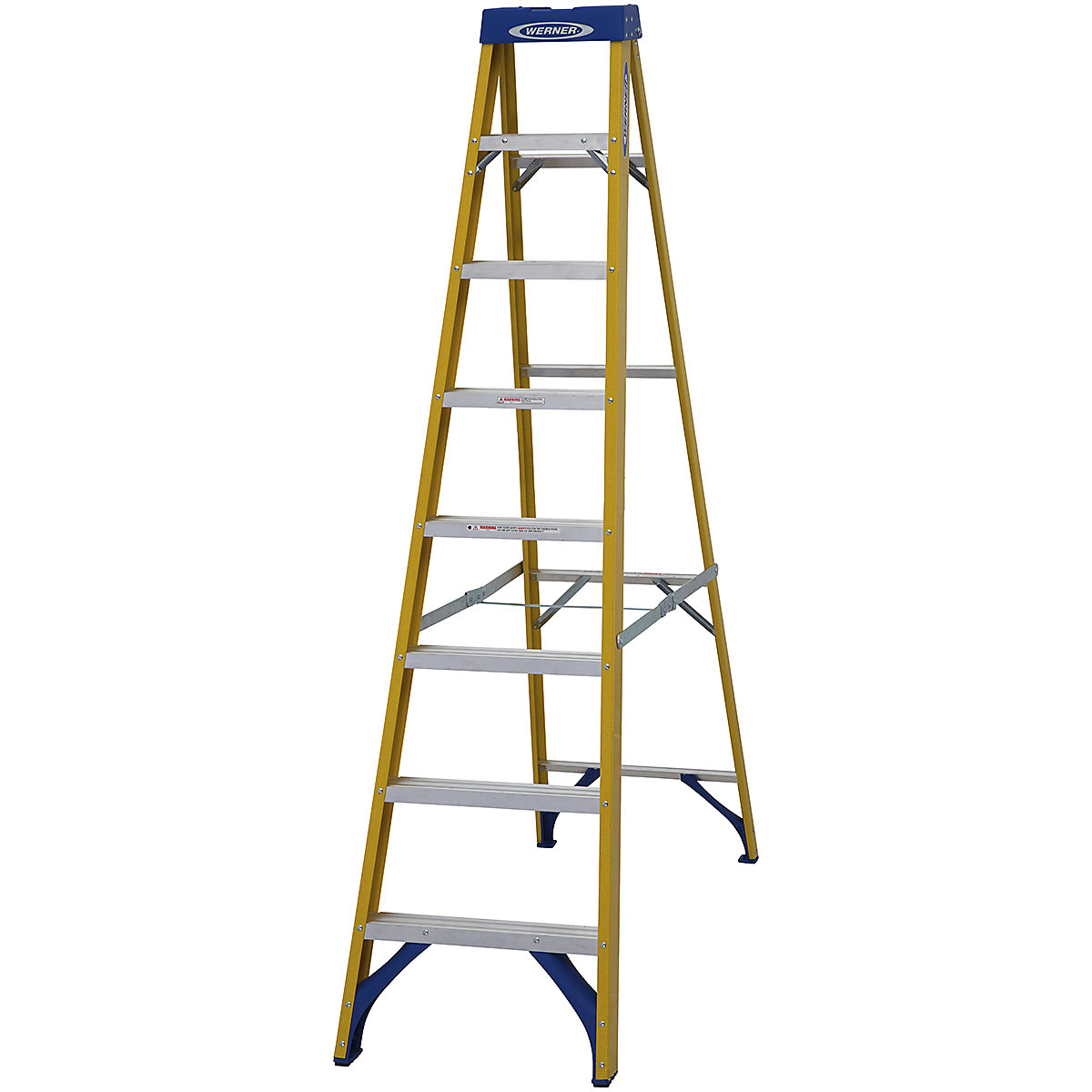 Werner Fibreglass Step Ladder, Werner Fibreglass Step Ladder, Werner Fibreglass Step Ladder | 8 Tread | Open Height 2.2m | Closed Height 2.4m-3