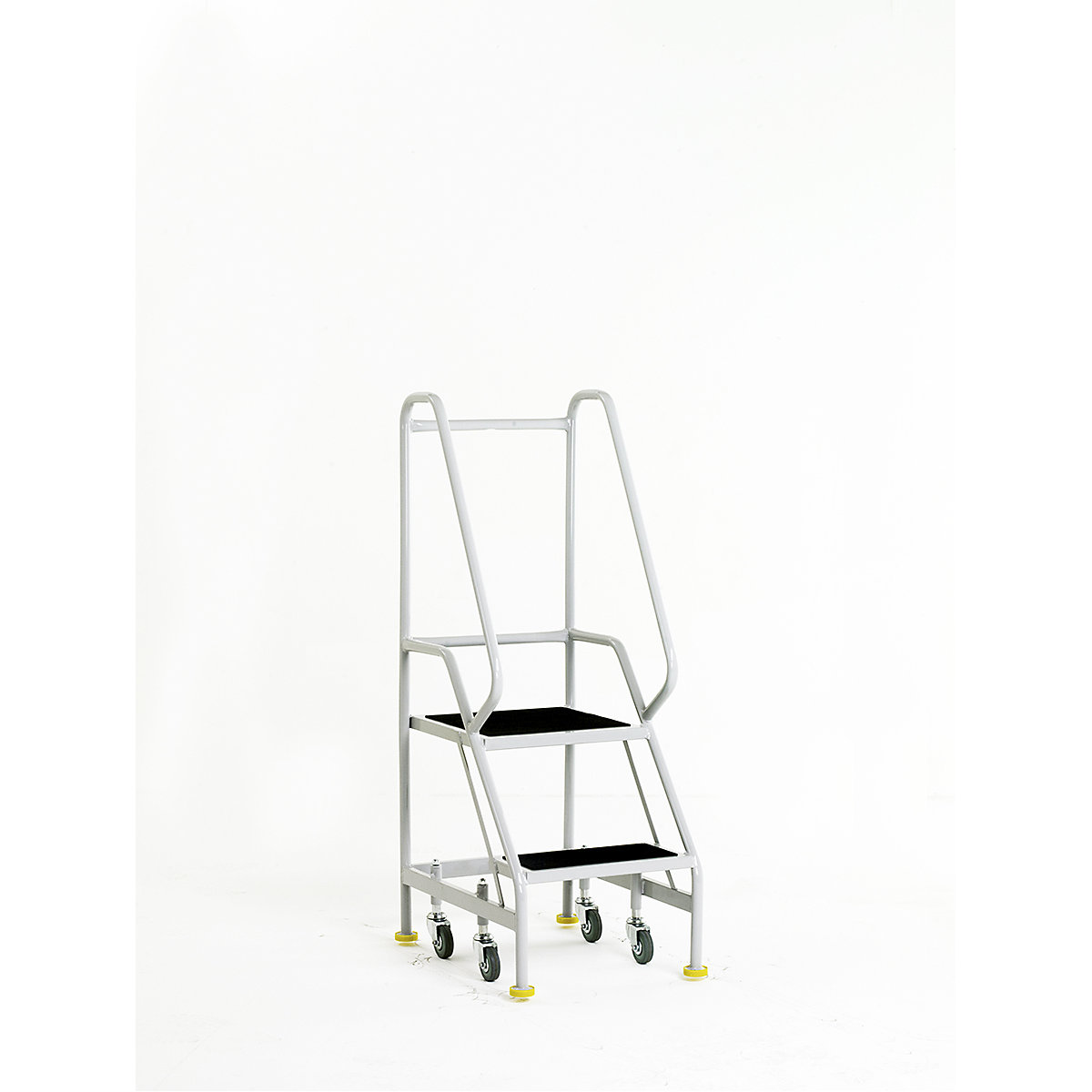 Steptek Narrow Aisle Spring Loaded Steps, Steptek Narrow Aisle Spring Loaded Steps, Steptek Narrow Aisle Spring Loaded Steps | 2 Ribbed Rubber Treads | 1300h x 500w x 600d mm | Platform Height: 500 mm | Orange-0