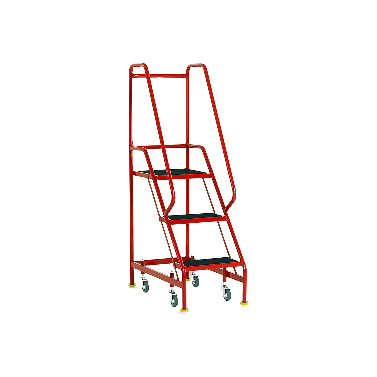 Steptek Narrow Aisle Spring Loaded Steps, Steptek Narrow Aisle Spring Loaded Steps, Steptek Narrow Aisle Spring Loaded Steps | 3 Anti Slip Treads | 1550h x 500w x 780d mm | Platform Height: 750 mm | Yellow-2
