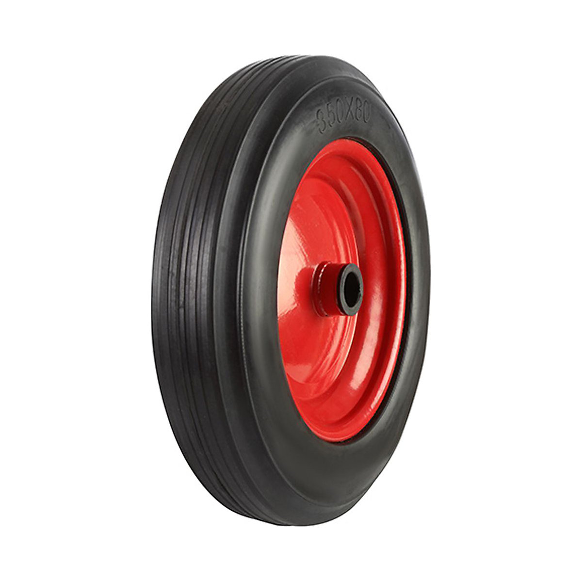 BiGDUG Solid Rubber Wheel | Red Steel Centre | 350mm Dia.