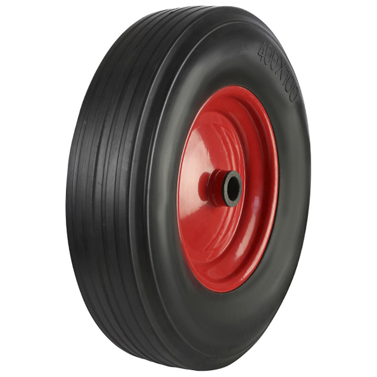 BiGDUG Solid Rubber Wheel | Red Steel Centre | 400mm Dia.