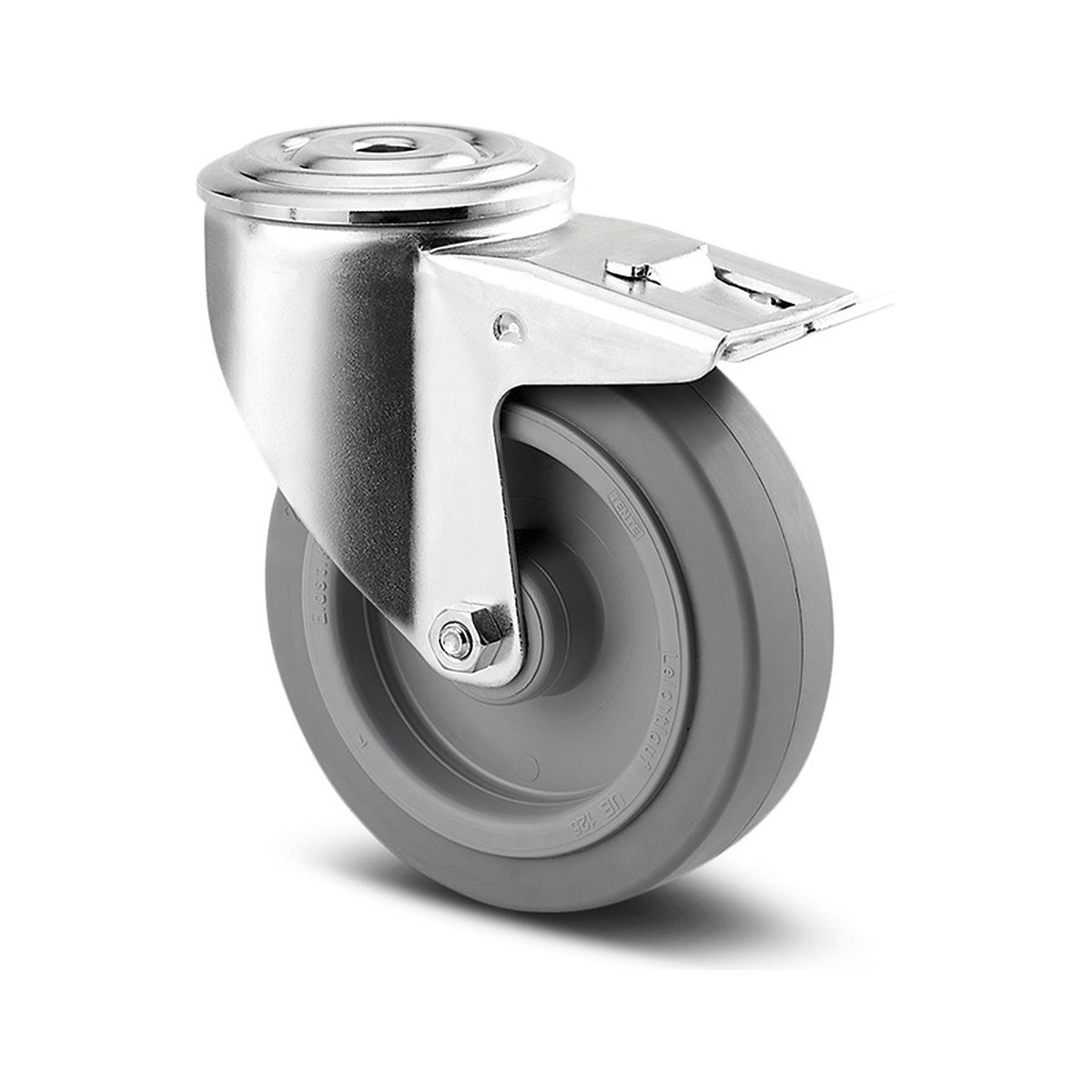 TENTE Alpha Bolt Hole Castor | Elastic Rubber | 125mm Dia. | 160kg, TENTE Alpha Bolt Hole Castor | Elastic Rubber | 125mm Dia. | 160kg, TENTE Alpha Swivel/Braked Bolt Hole Castor | Elastic Rubber | 125mm Dia. | 160kg-1