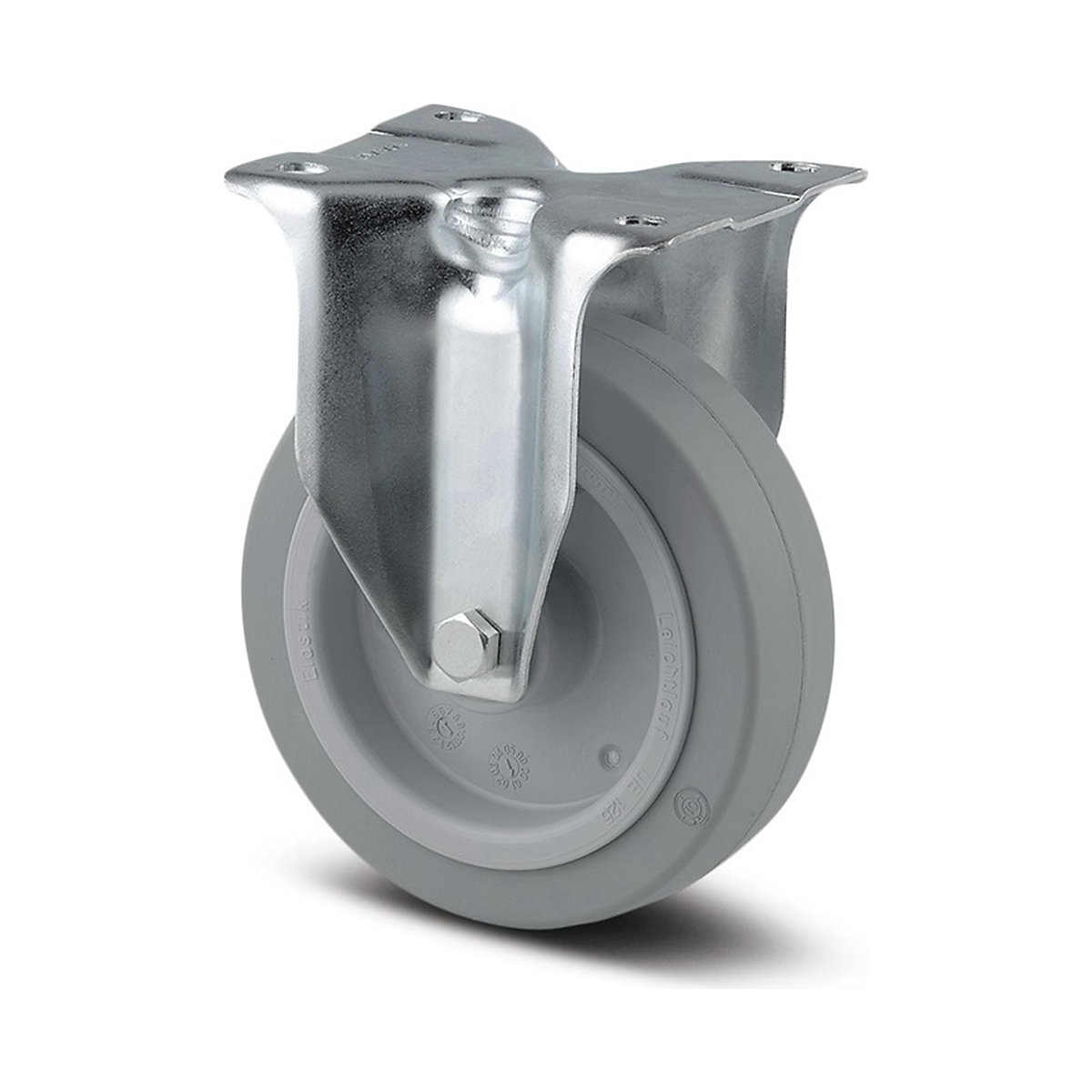 TENTE Alpha Plate Castor | Elastic Rubber | 100mm Dia. | 160kg | Grey, TENTE Alpha Plate Castor | Elastic Rubber | 100mm Dia. | 160kg | Grey, TENTE Alpha Fixed Top Plate Castor | Elastic Rubber | 100mm Dia. | 160kg-0