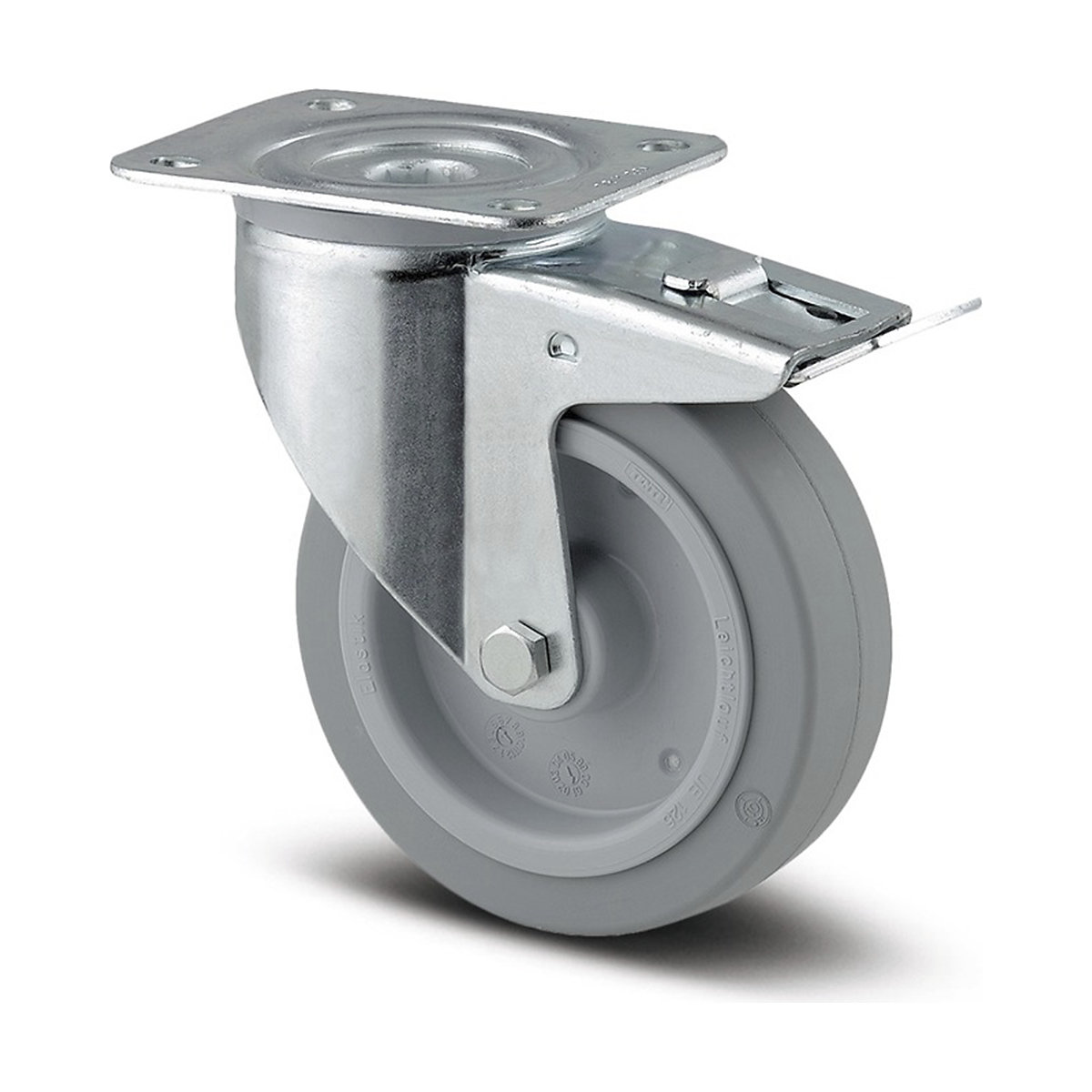 TENTE Alpha Plate Castor | Elastic Rubber | 200mm Dia. | 400kg, TENTE Alpha Plate Castor | Elastic Rubber | 200mm Dia. | 400kg, TENTE Alpha Swivel/Braked Plate Castor | Elastic Rubber | 200mm Dia. | 400kg-2
