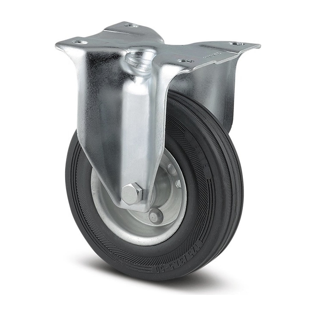 TENTE Alpha Plate Castor | Solid Rubber | 125mm Dia. | 100kg, TENTE Alpha Plate Castor | Solid Rubber | 125mm Dia. | 100kg, TENTE Alpha Plate Fixed Castor | Solid Rubber | 125mm Dia. | 100kg-2