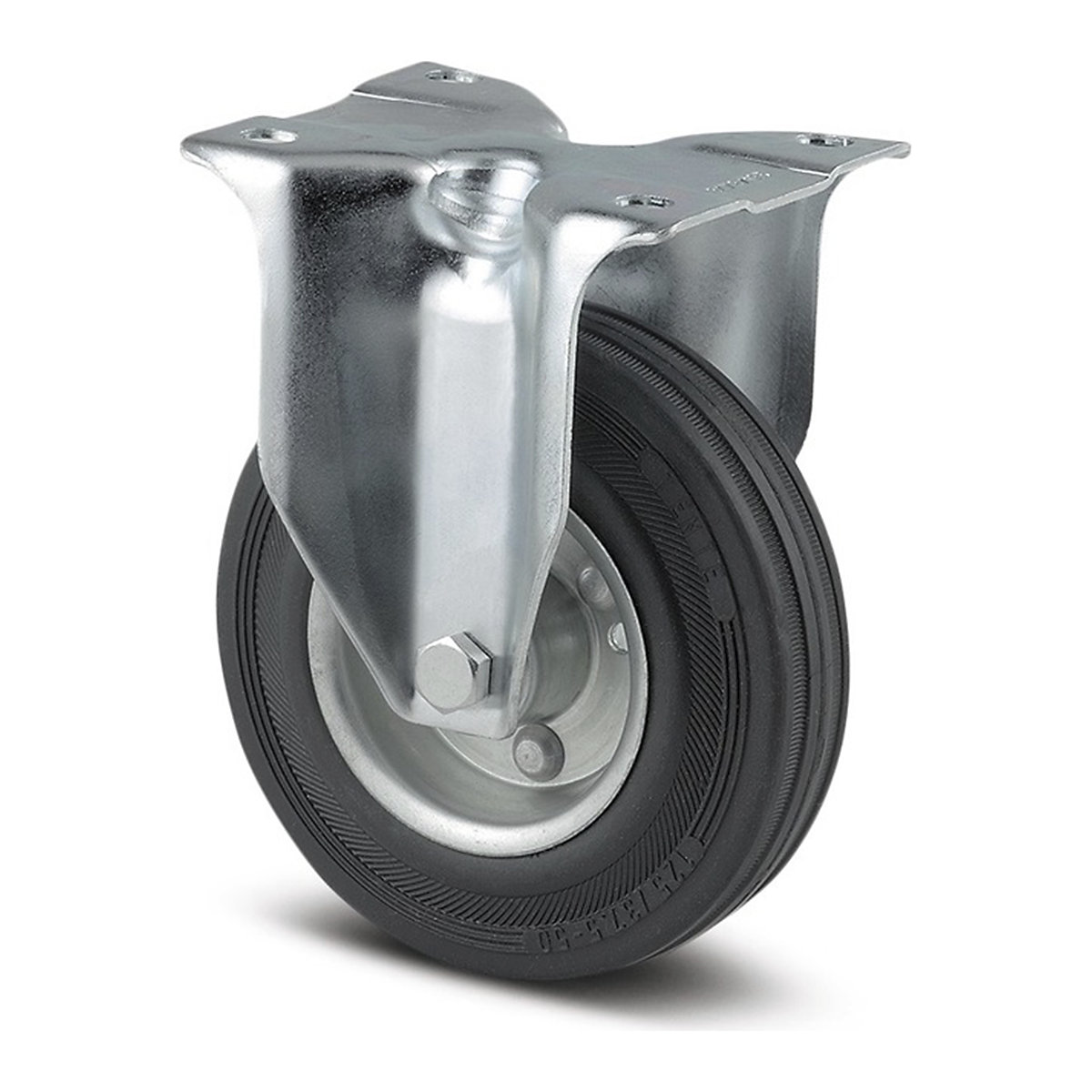 TENTE Alpha Plate Castor | Solid Rubber | 160mm Dia. | 135kg, TENTE Alpha Plate Castor | Solid Rubber | 160mm Dia. | 135kg, TENTE Alpha Plate Fixed Castor | Solid Rubber | 160mm Dia. | 135kg-0