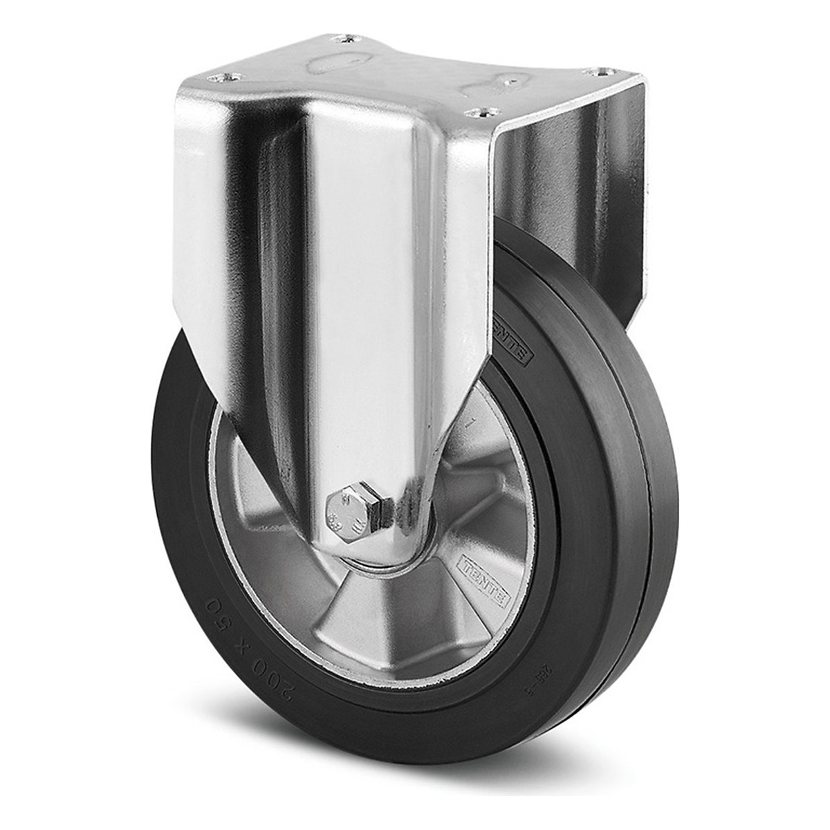 TENTE Delta Plate Castor | Elastic Rubber | 125mm Dia. | 300kg, TENTE Delta Plate Castor | Elastic Rubber | 125mm Dia. | 300kg, TENTE Delta Fixed Castor | Elastic Rubber | 125mm Dia. | 300kg-2