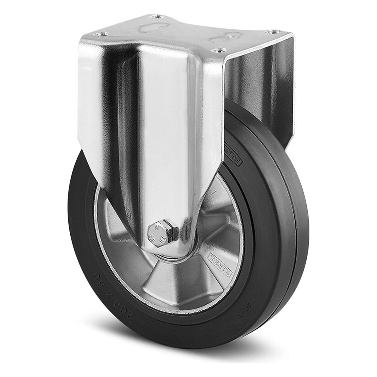 TENTE Delta Plate Castor | Elastic Rubber | 160mm Dia. | 350kg, TENTE Delta Plate Castor | Elastic Rubber | 160mm Dia. | 350kg, TENTE Delta Fixed Castor | Elastic Rubber | 160mm Dia. | 350kg-2