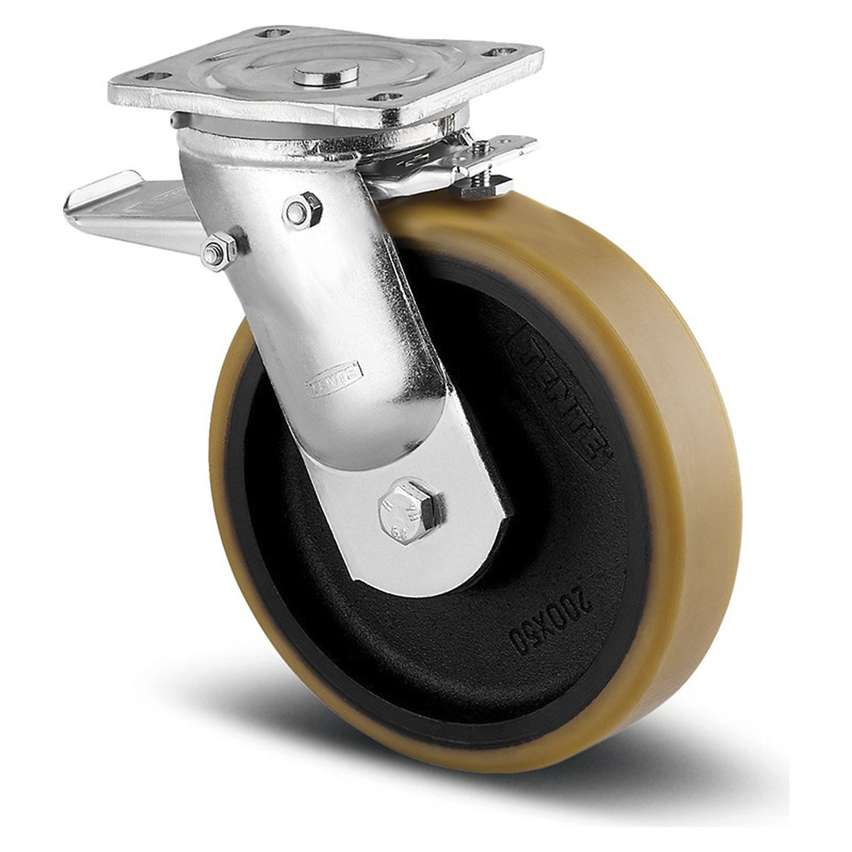 TENTE Kappa Plate Castor | Polyurethane | 160mm Dia. | 900kg, TENTE Kappa Plate Castor | Polyurethane | 160mm Dia. | 900kg, TENTE Kappa Swivel/Braked Castor | Polyurethane | 160mm Dia. | 900kg-2