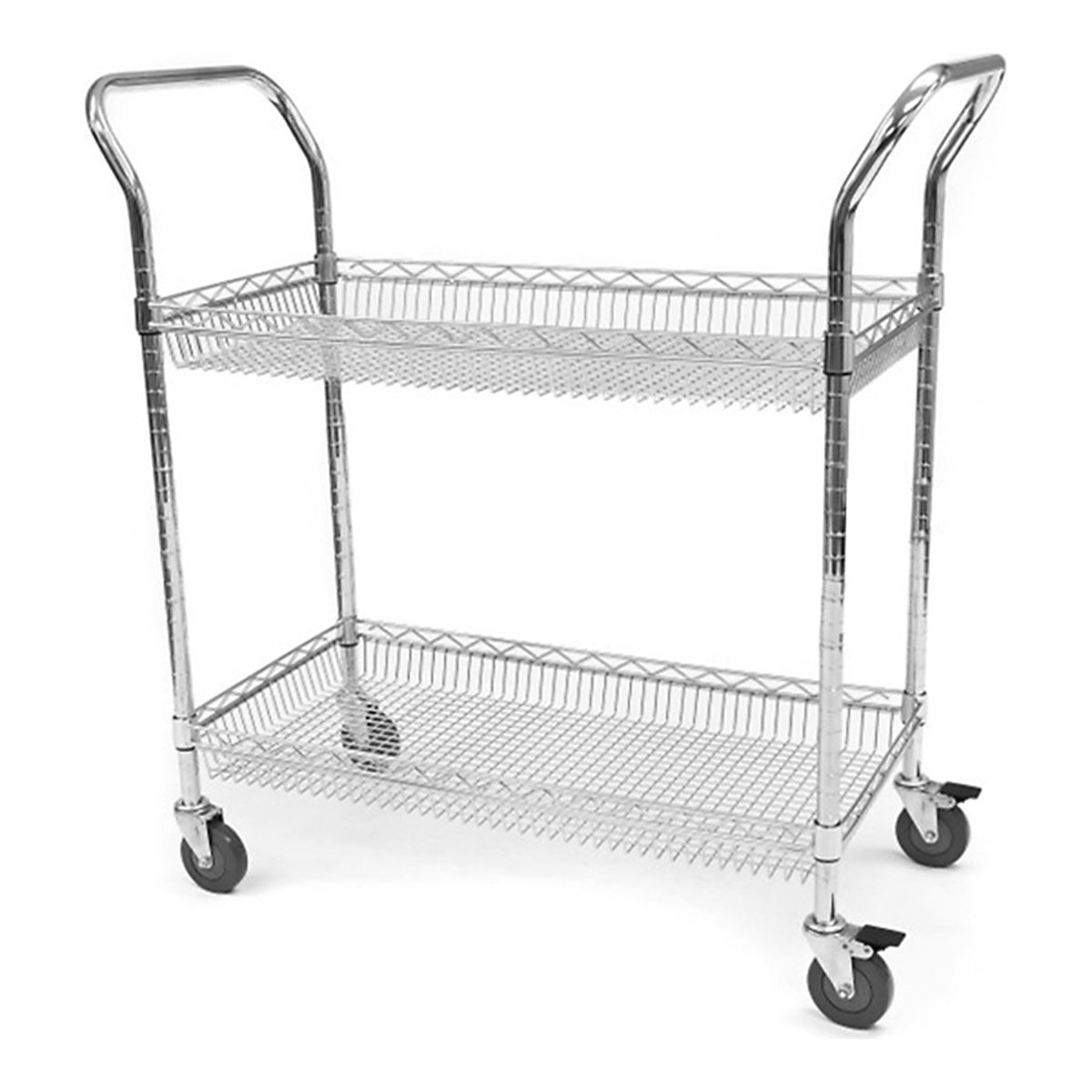 Eclipse Chrome Wire Trolleys, Eclipse Chrome Wire Trolleys, Eclipse Chrome Wire Trolleys | 1040h x 915w x 460d mm | 2 Tier | Basket Shelves | 210KG-0