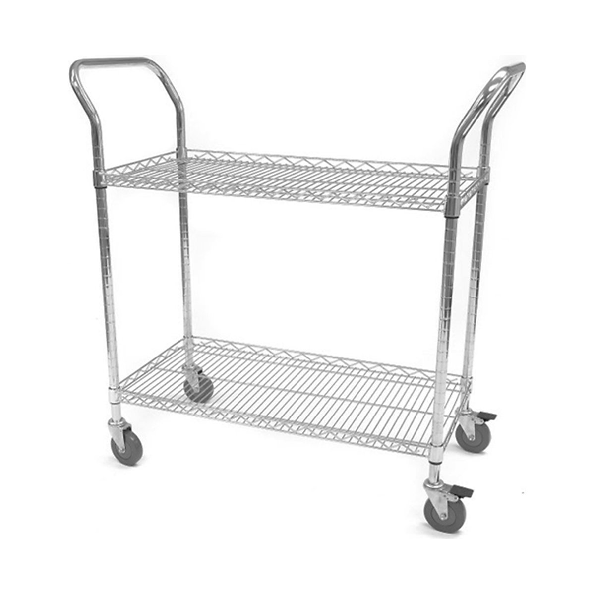 Eclipse Chrome Wire Trolleys, Eclipse Chrome Wire Trolleys, Eclipse Chrome Wire Trolleys | 1040h x 915w x 460d mm | 2 Tier | Lipped Shelves | 210KG-0