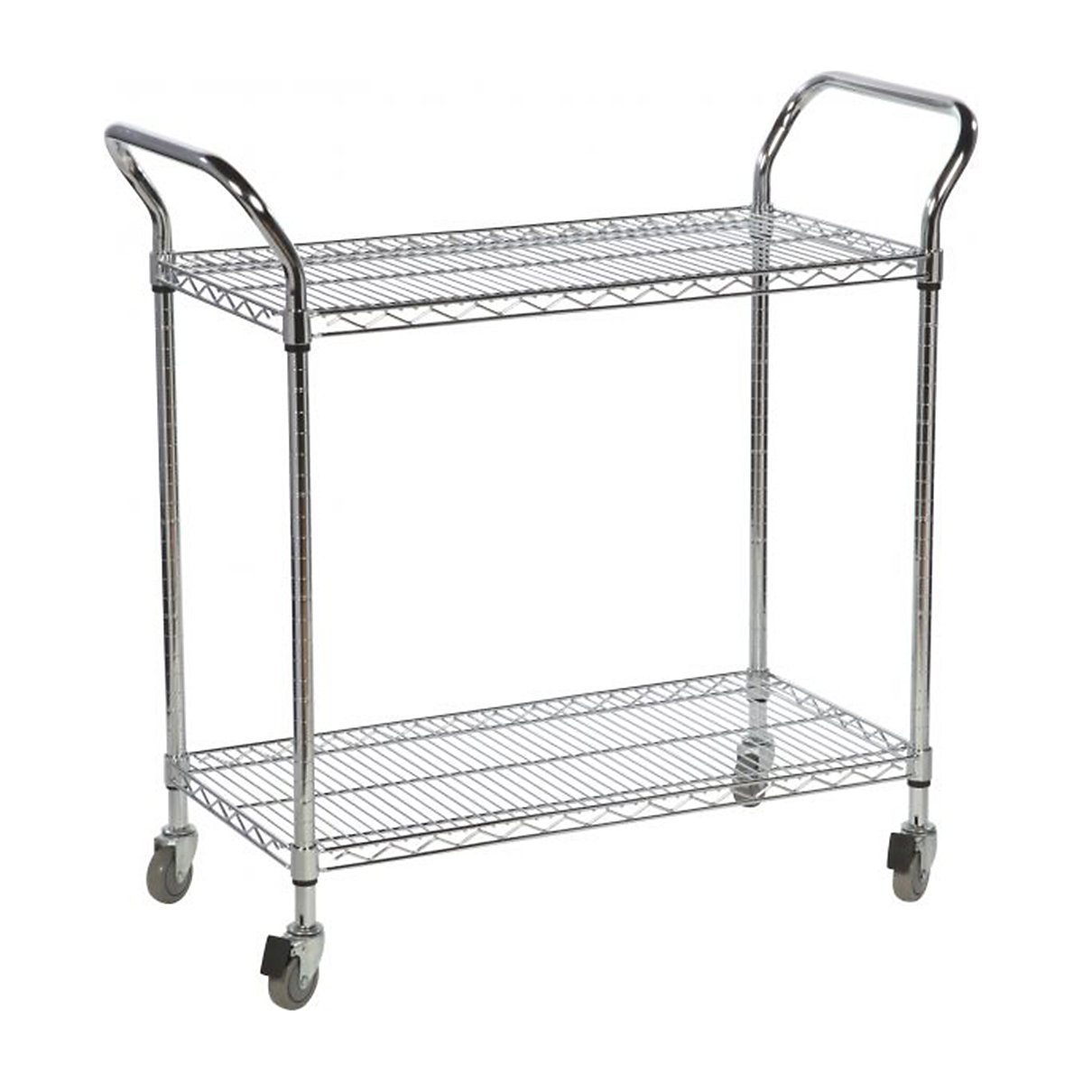 Eclipse Chrome Wire Trolleys, Eclipse Chrome Wire Trolleys, Eclipse Chrome Wire Trolleys | 1040h x 915w x 460d mm | 2 Tier | Standard Shelves | 210KG-0