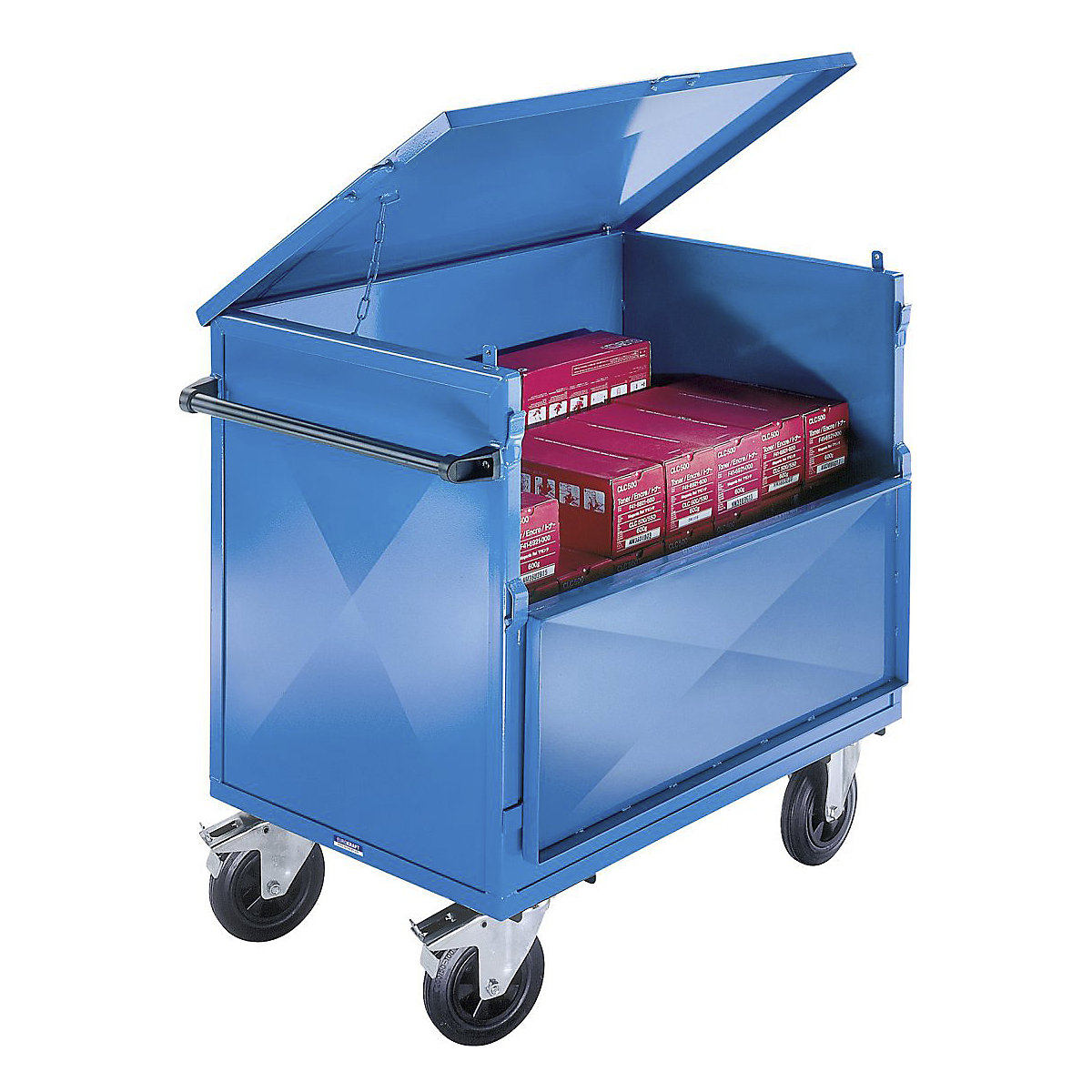 PremKraft Metal Box Trucks, PremKraft Metal Box Trucks, PremKraft Metal Box Truck 1050w x 700d mm Steel Sides Single Lid 500kg Capacity-0