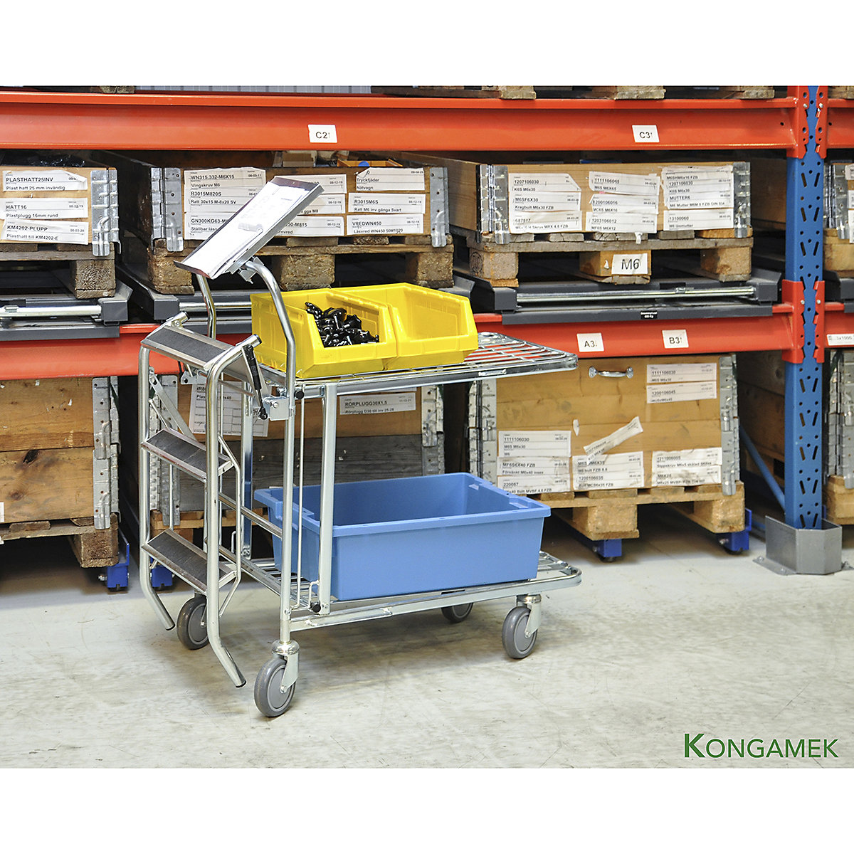 Kongamek Galvanised Folding Picking Trolley (Product illustration 5)-4
