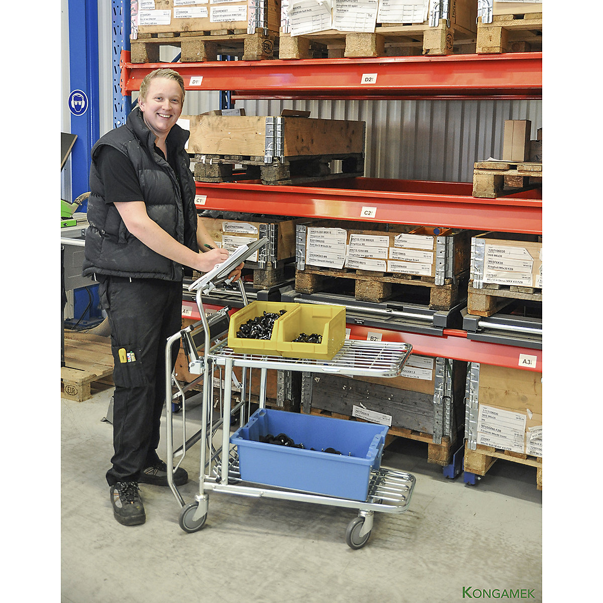 Kongamek Galvanised Folding Picking Trolley (Product illustration 6)-5