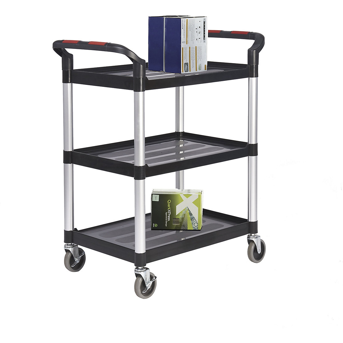 Proplaz Plastic Shelf Trolleys, Proplaz Plastic Shelf Trolleys, Proplaz Plastic Shelf Trolley | 1010h x 515w x 990d mm | 3 Shelves - Large | 150kg Capacity-6